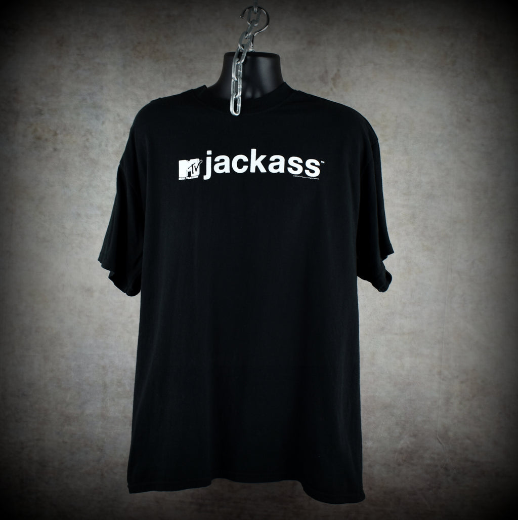 2000 mtv's jackass vintage season one era iconic 00s pop culture tv show logo promo t-shirt