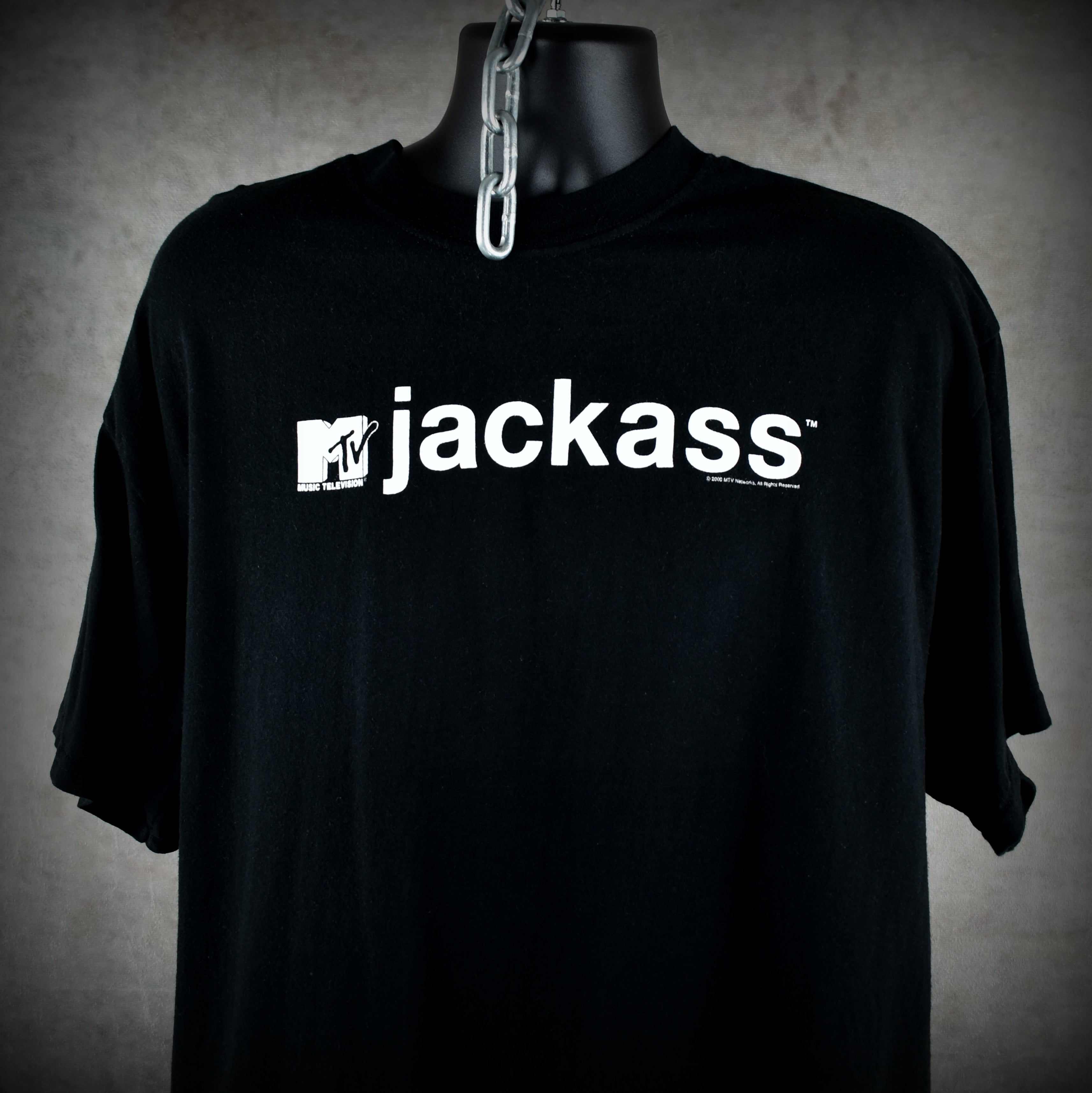 2000 mtv's jackass vintage season one era iconic 00s pop culture tv show logo promo t-shirt