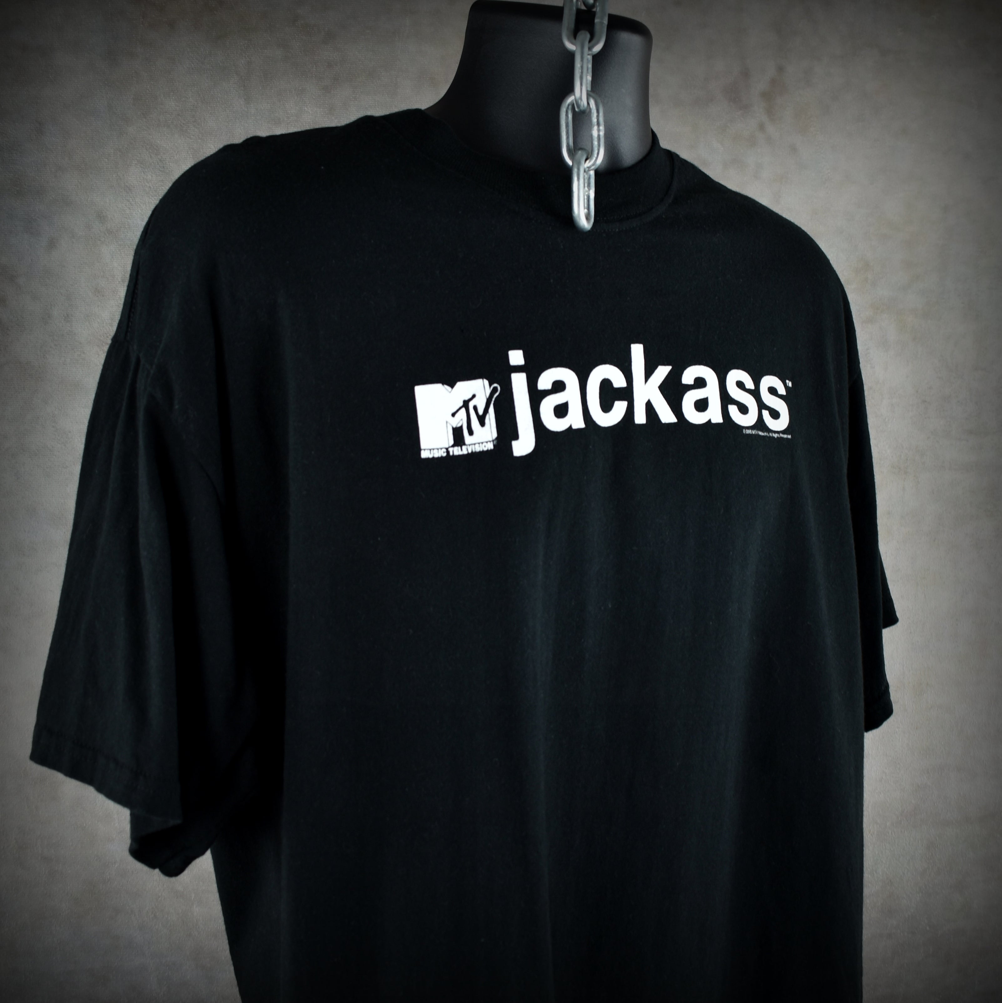 2000 mtv's jackass vintage season one era iconic 00s pop culture tv show logo promo t-shirt