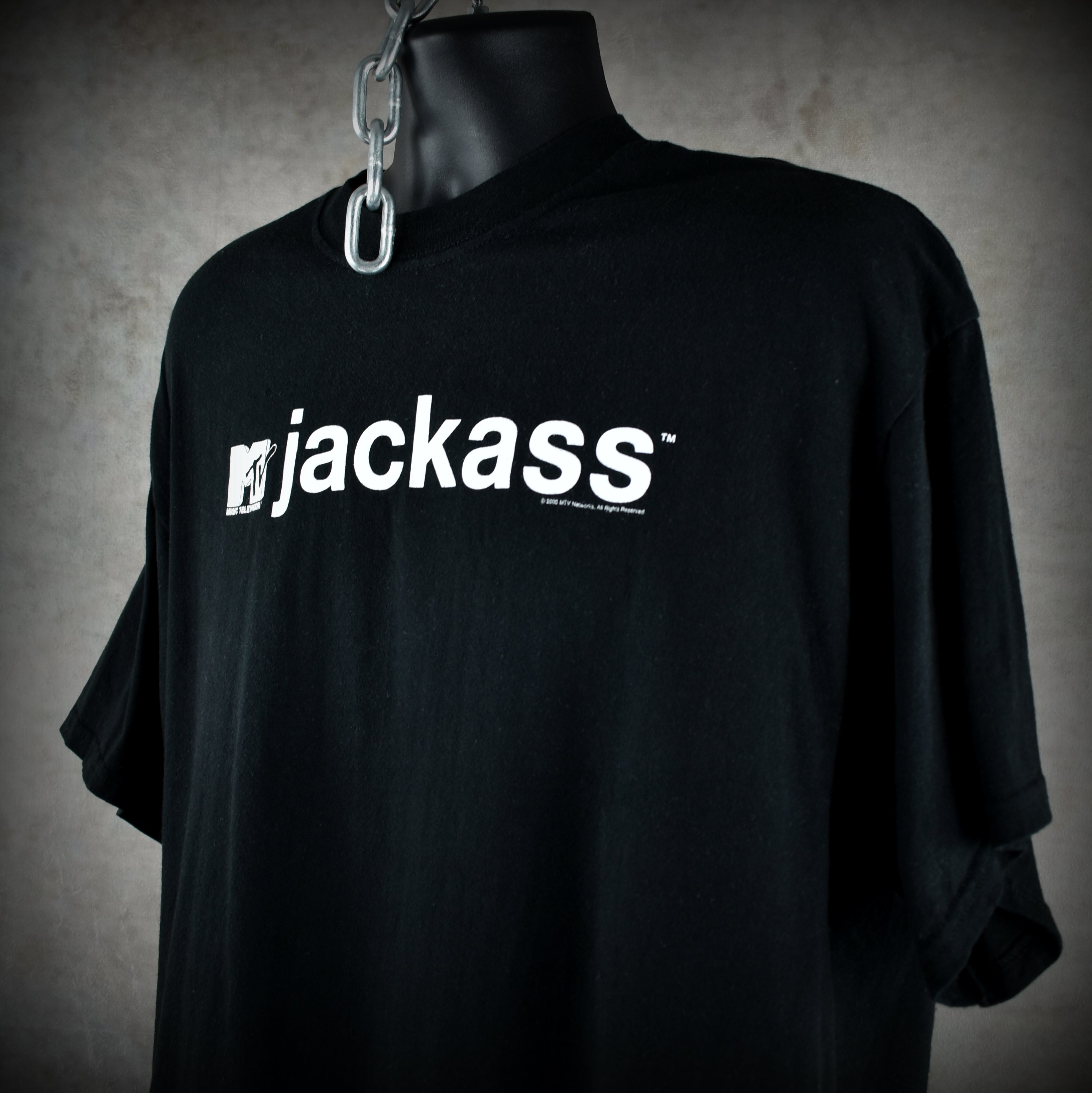 2000 mtv's jackass vintage season one era iconic 00s pop culture tv show logo promo t-shirt