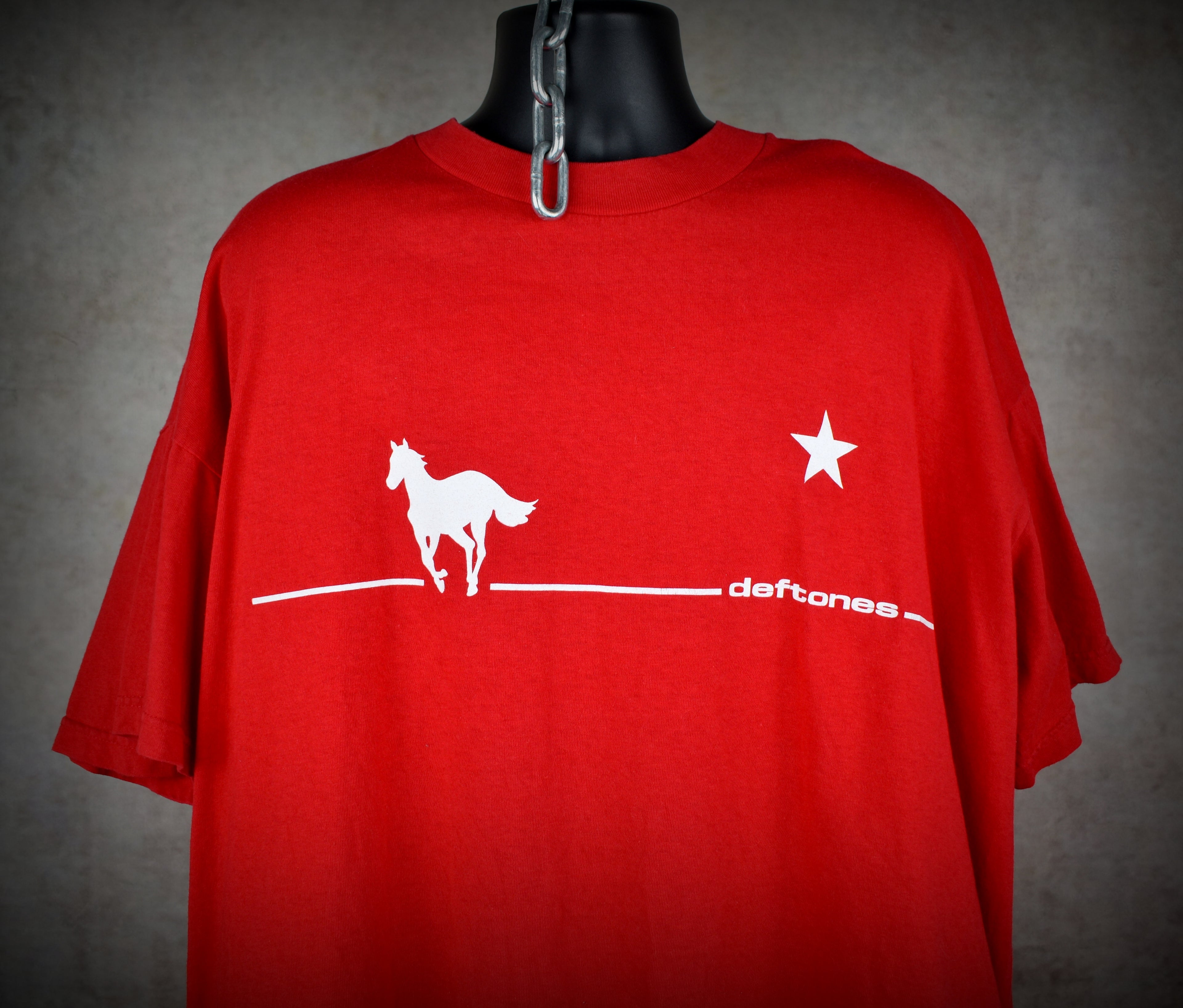 2000 deftones vintage rare xxl size classic y2k alt metal band white pony album promo t-shirt