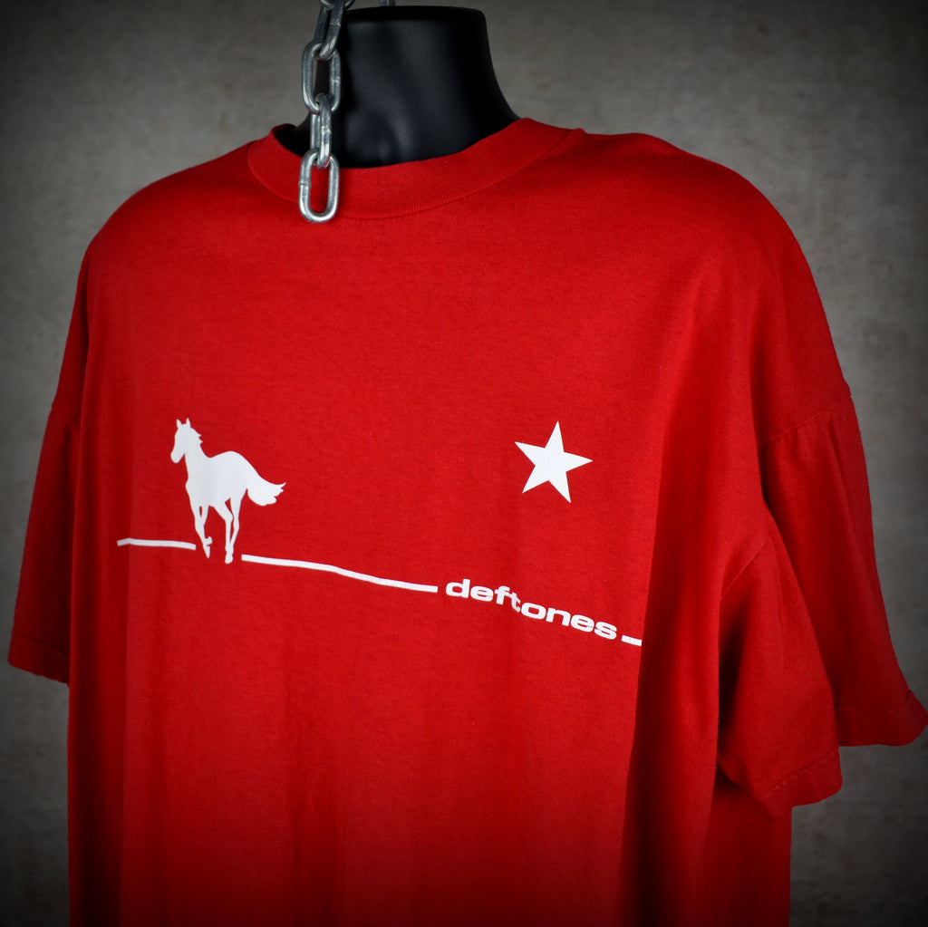 2000 deftones vintage rare xxl size classic y2k alt metal band white pony album promo t-shirt