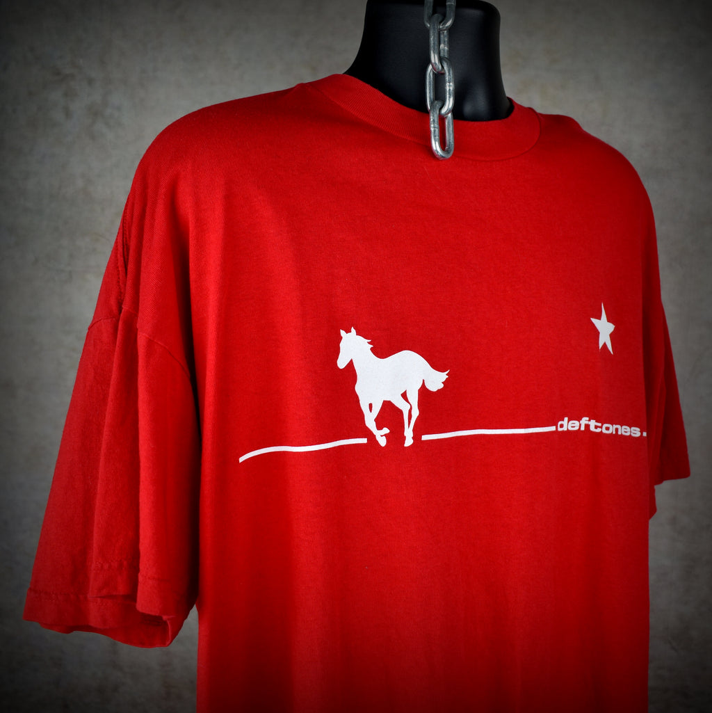 2000 deftones vintage rare xxl size classic y2k alt metal band white pony album promo t-shirt