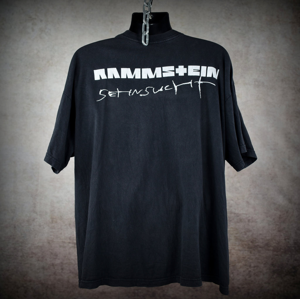1998 rammstein vintage sehnsucht "du hast" era iconic german metal band promo t-shirt