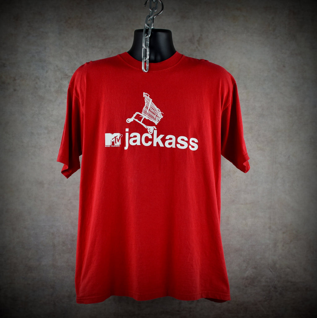 2001 jackass vintage s1:e1 shopping carts iconic y2k pop culture mtv tv show promo t-shirt