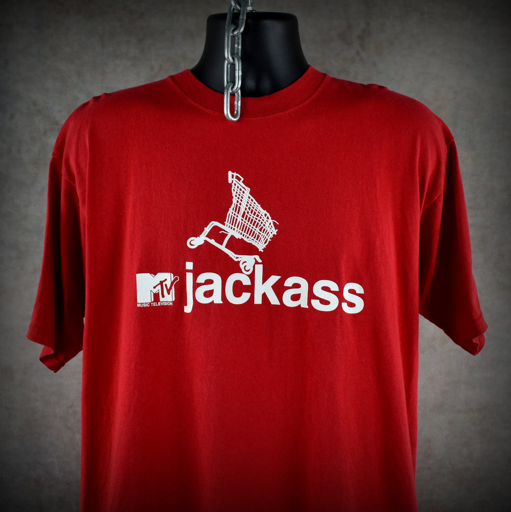 2001 jackass vintage s1:e1 shopping carts iconic y2k pop culture mtv tv show promo t-shirt