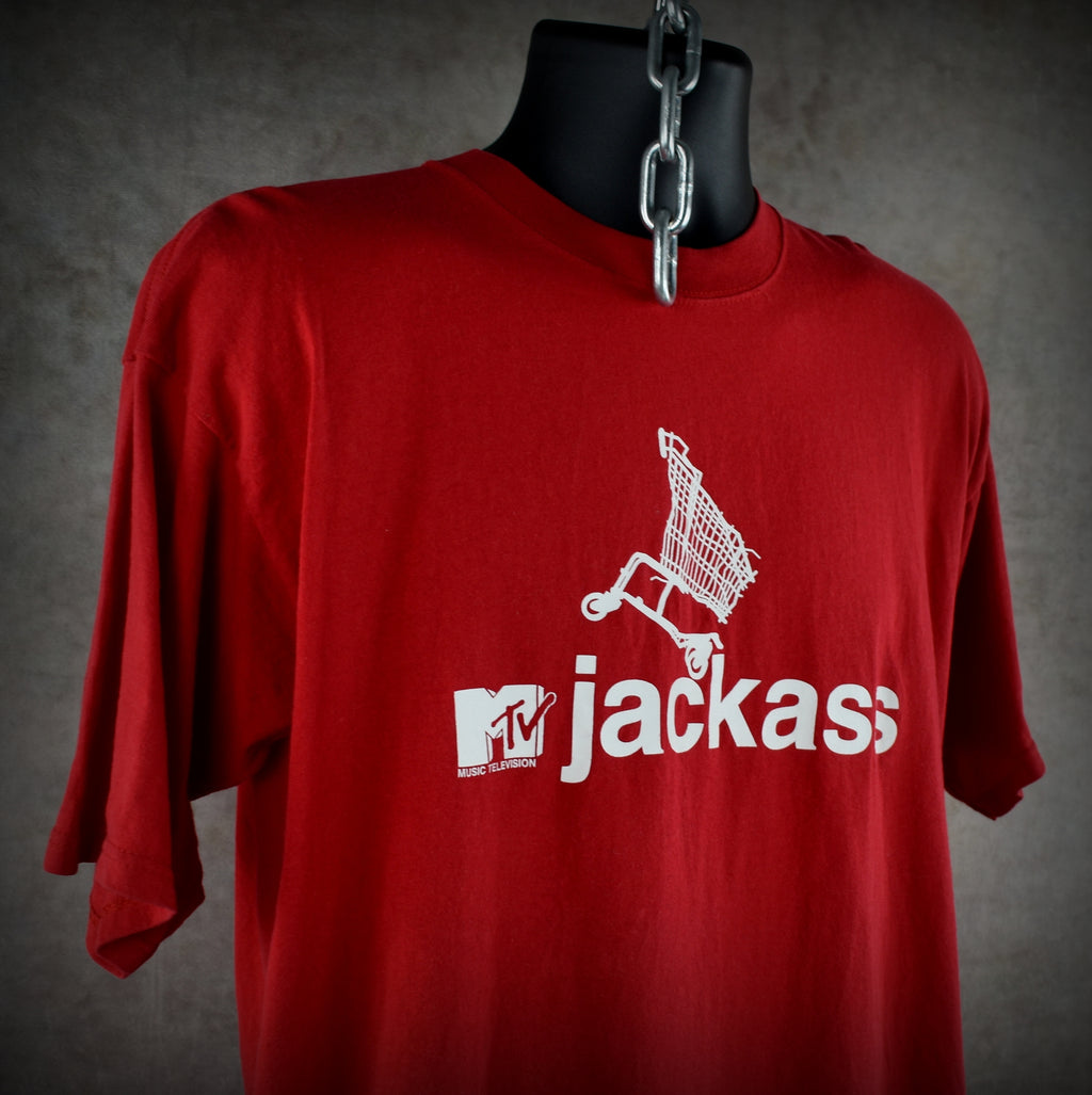 2001 jackass vintage s1:e1 shopping carts iconic y2k pop culture mtv tv show promo t-shirt