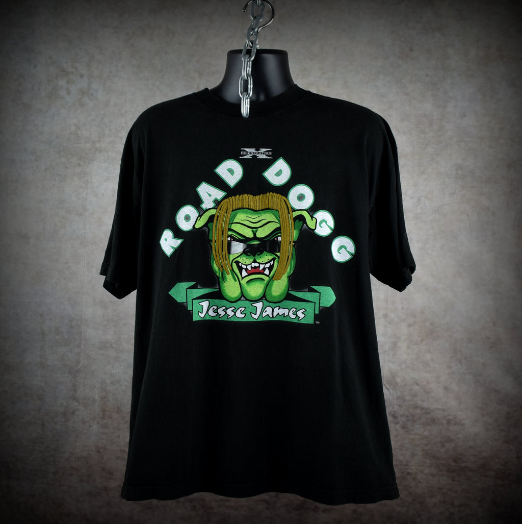 1998 the road dogg jesse james vintage d-generation x / new age outlaws 90s wwf wrestler promo t-shirt