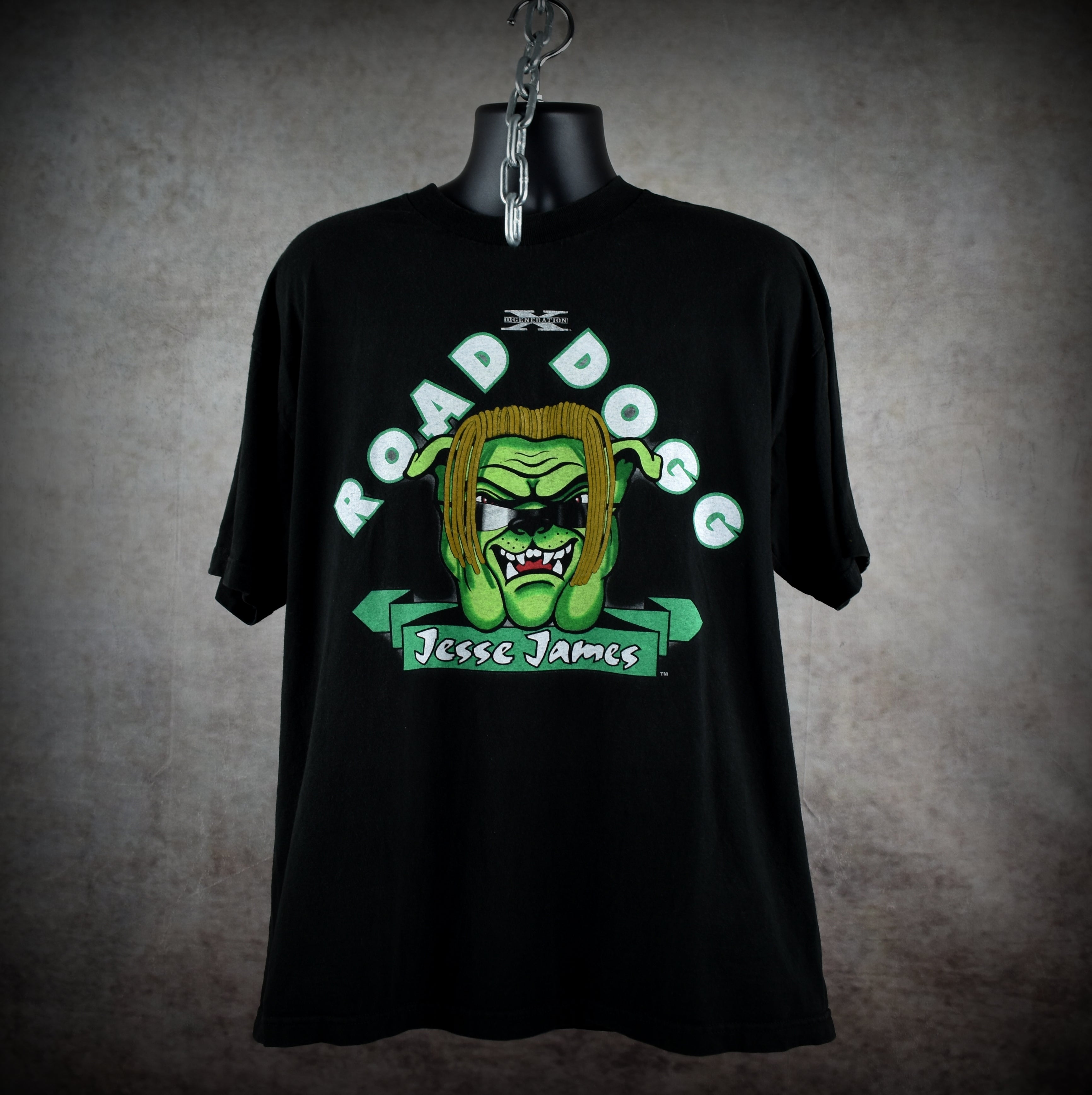 1998 the road dogg jesse james vintage d-generation x / new age outlaws 90s wwf wrestler promo t-shirt