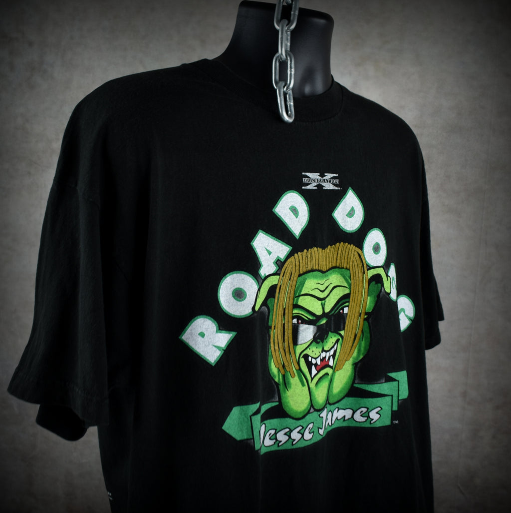 1998 the road dogg jesse james vintage d-generation x / new age outlaws 90s wwf wrestler promo t-shirt