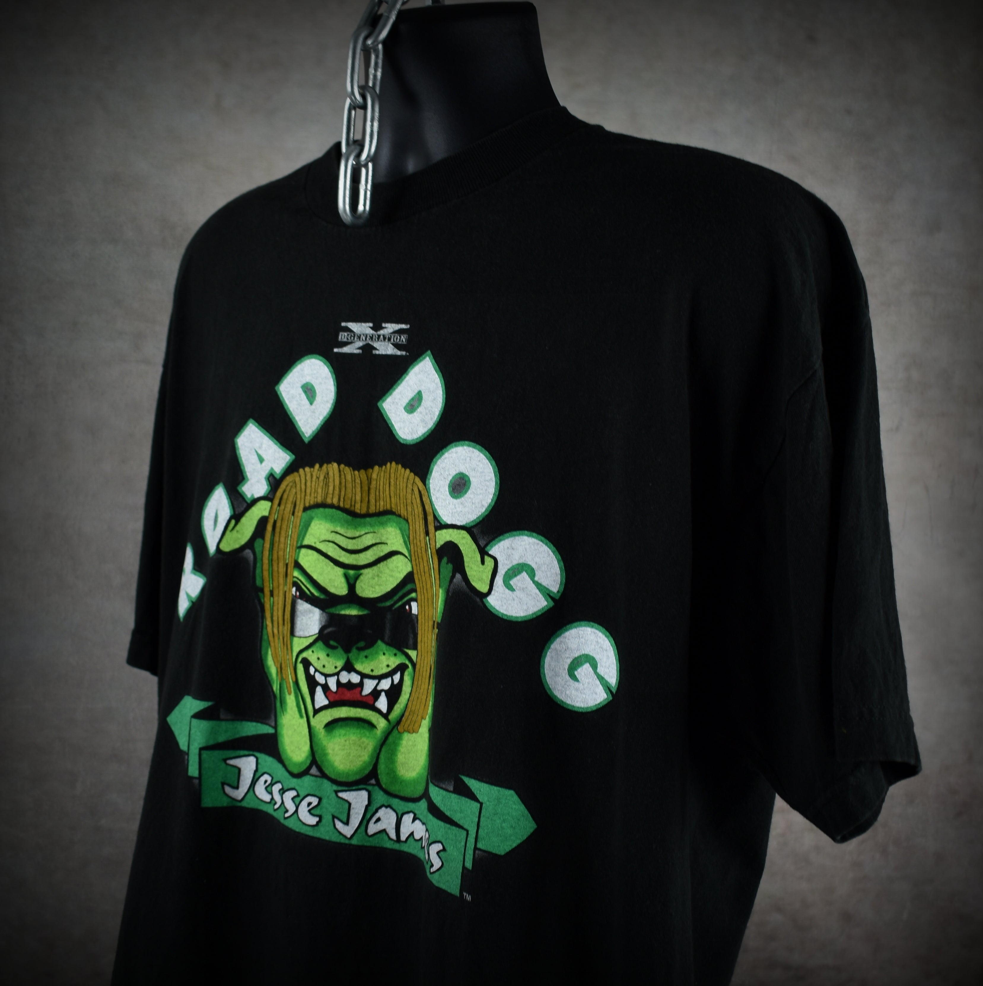 1998 the road dogg jesse james vintage d-generation x / new age outlaws 90s wwf wrestler promo t-shirt
