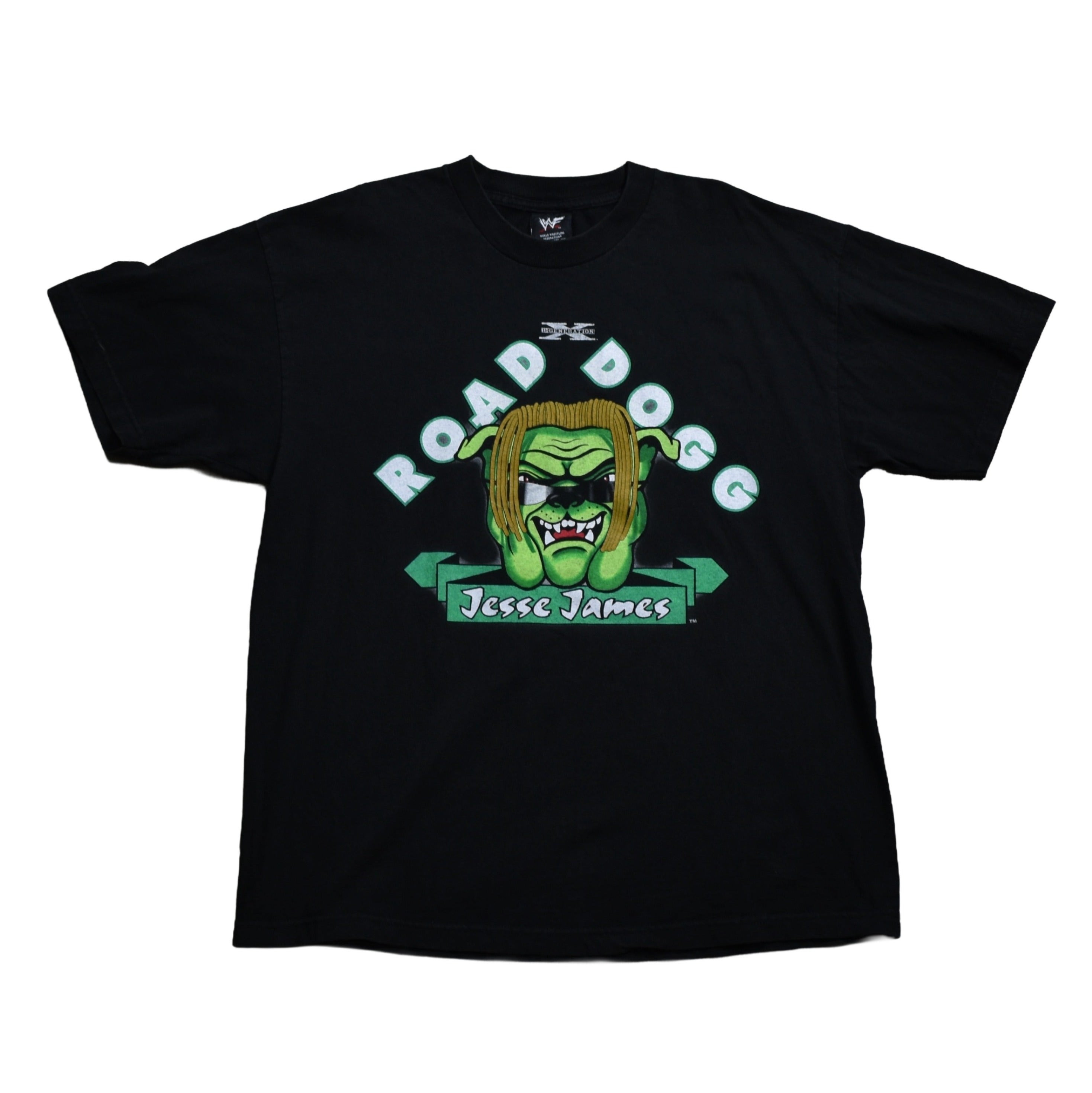 1998 the road dogg jesse james vintage d-generation x / new age outlaws 90s wwf wrestler promo t-shirt