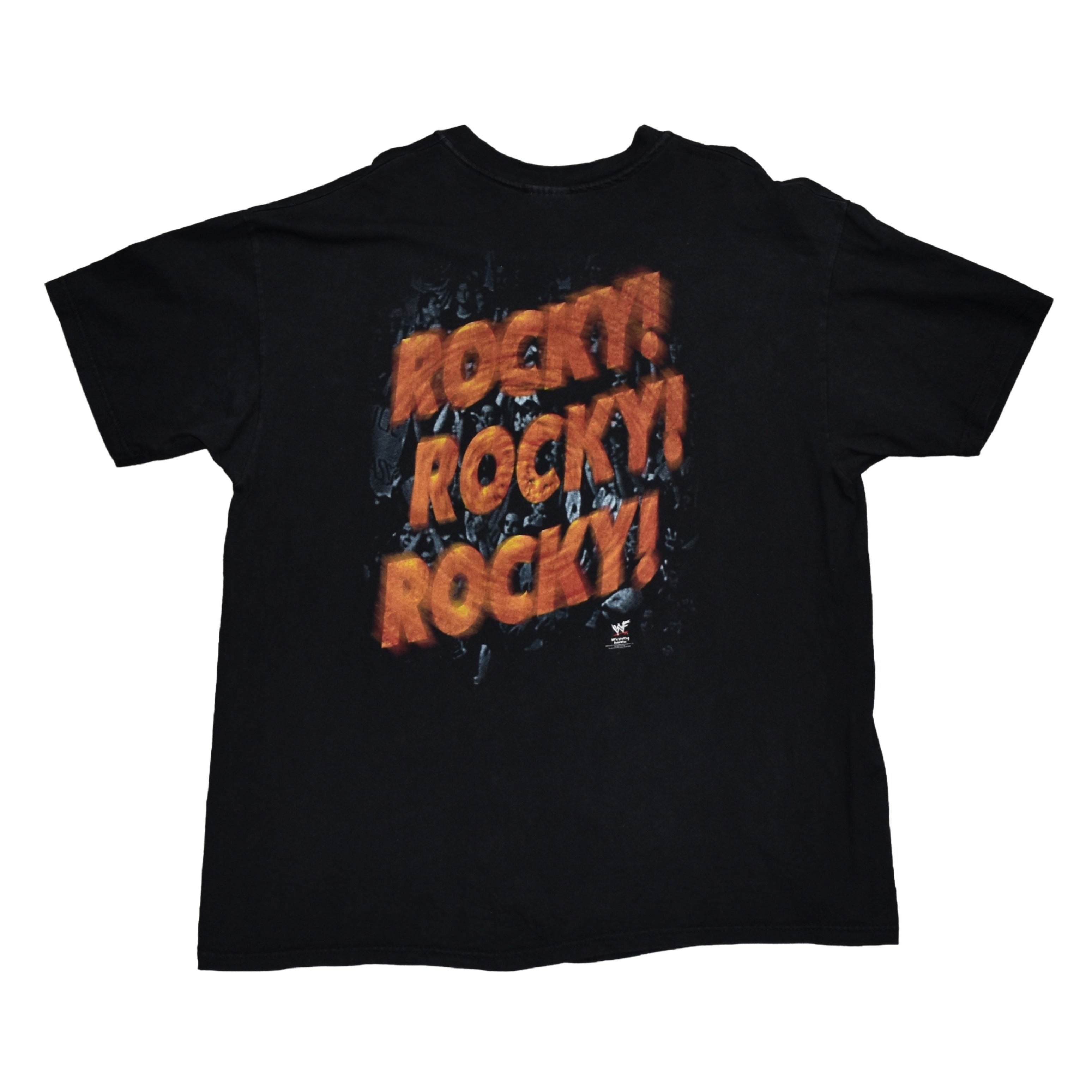 1998 the rock vintage rocky maivia 90s wwf pop culture wrestling icon promo t-shirt