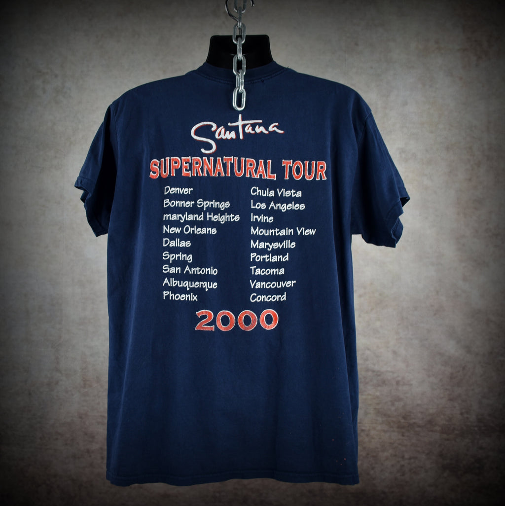 2000 santana vintage smooth era y2k classic rock bootleg concert supernatural tour t-shirt
