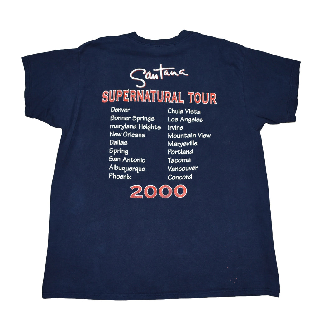 2000 santana vintage smooth era y2k classic rock bootleg concert supernatural tour t-shirt