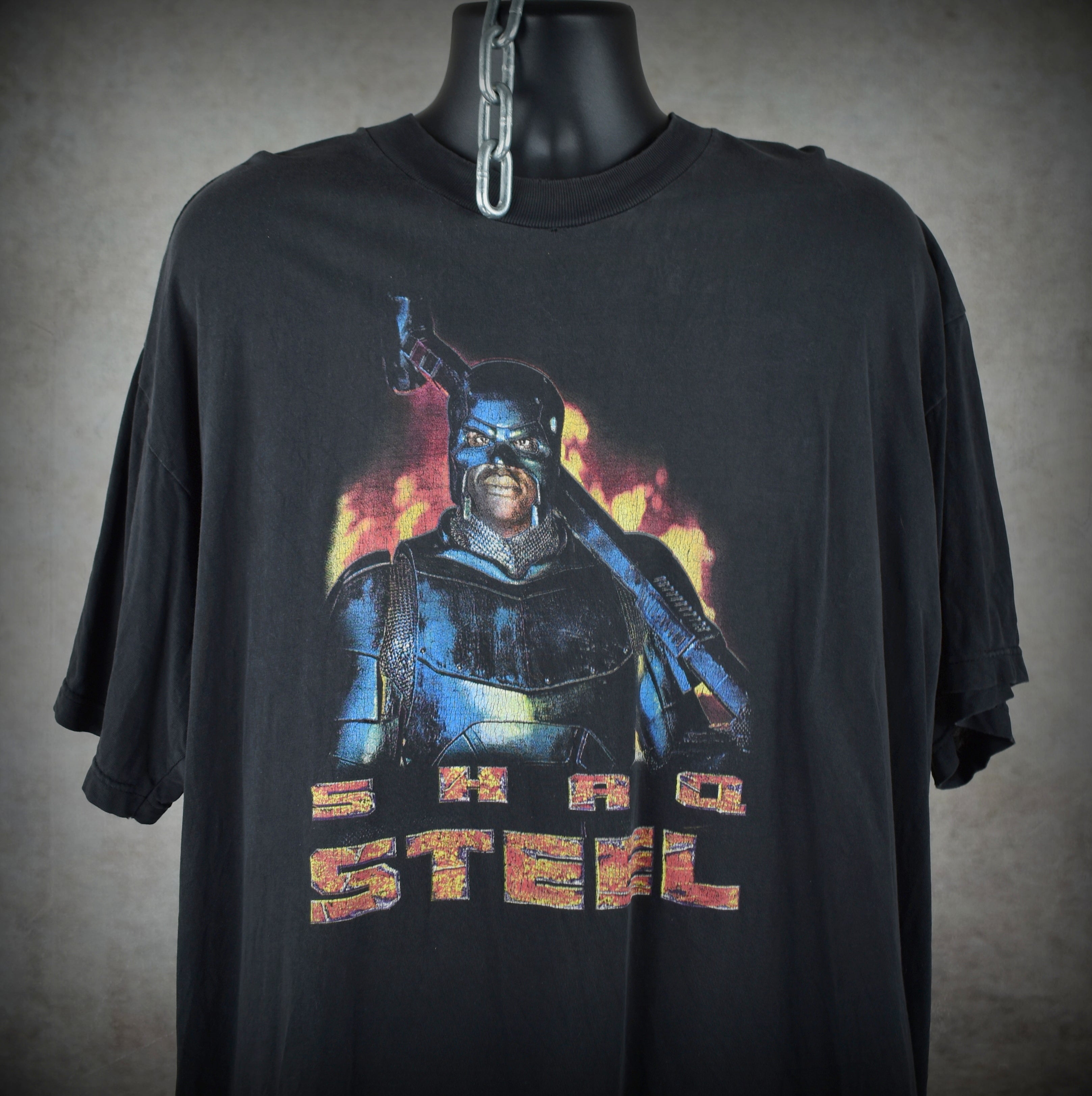 1997 steel vintage 90s cult classic shaquille o'neal superhero movie promo t-shirt