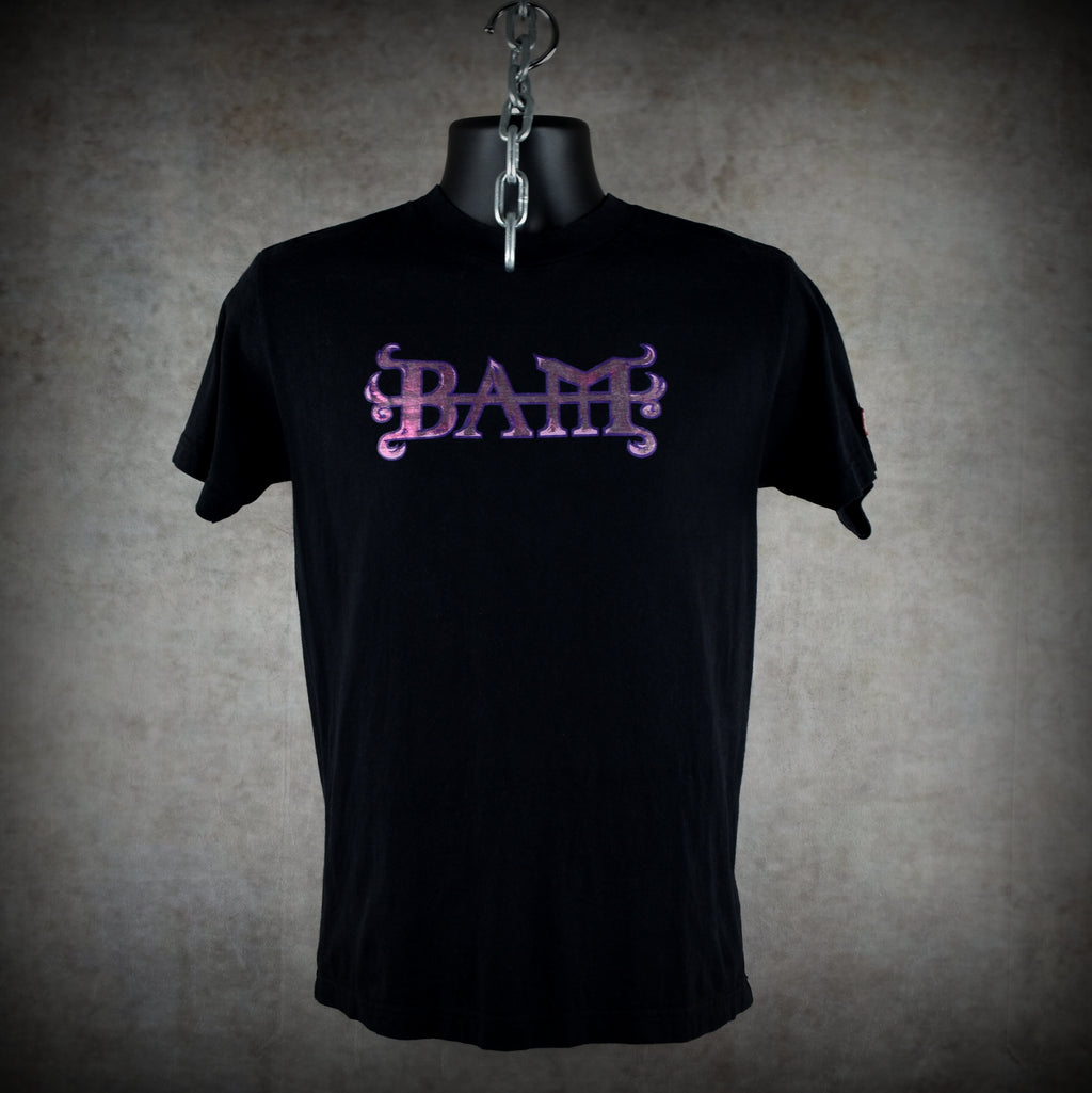 2000s bam margera vintage viva la bam era metallic pink heartagram element skateboards promo t-shirt