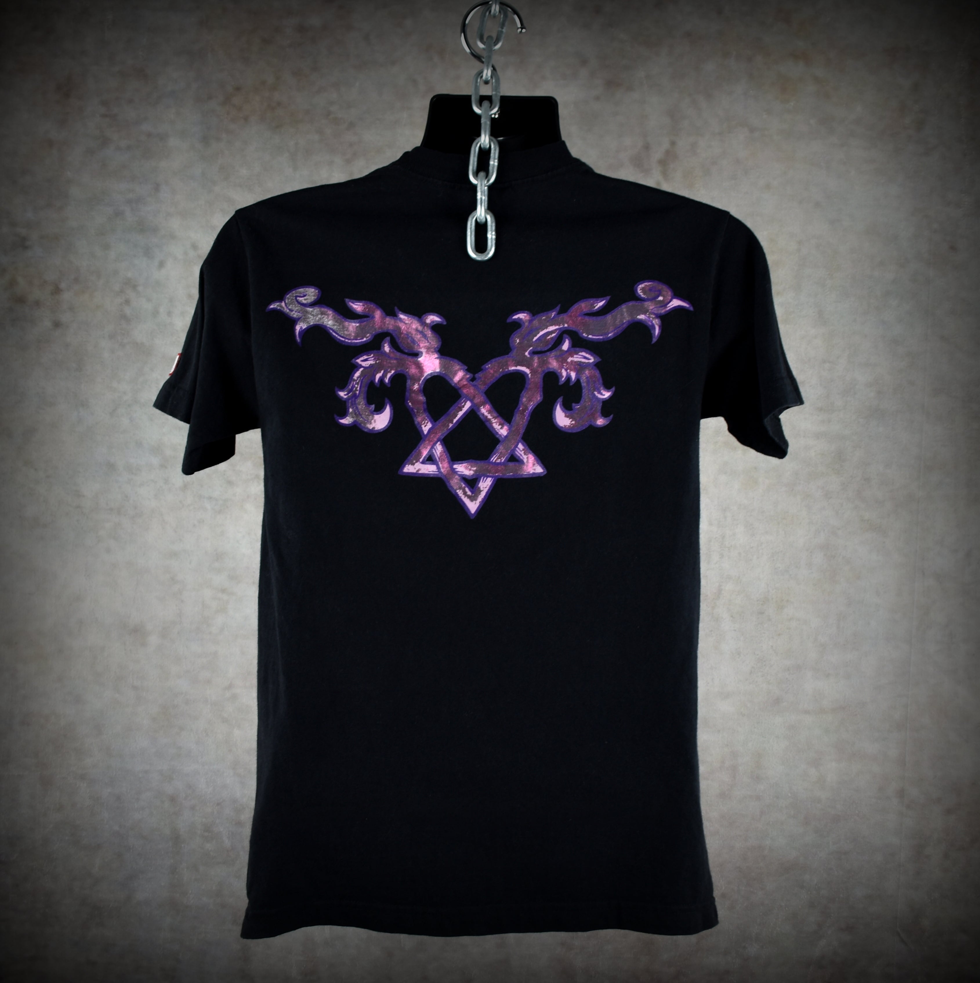 2000s bam margera vintage viva la bam era metallic pink heartagram element skateboards promo t-shirt