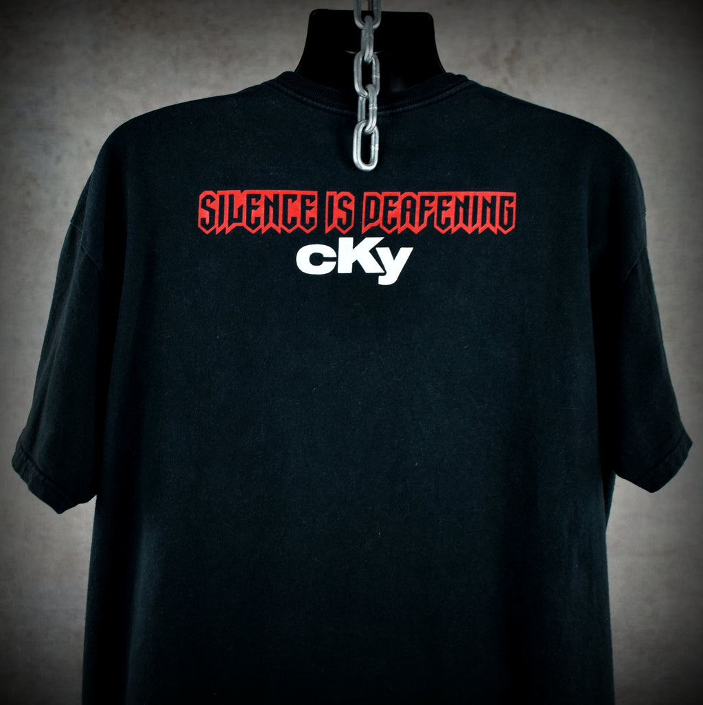 2004 cky vintage infiltrate•destroy•rebuild era escape from hellview lyric promo band t-shirt