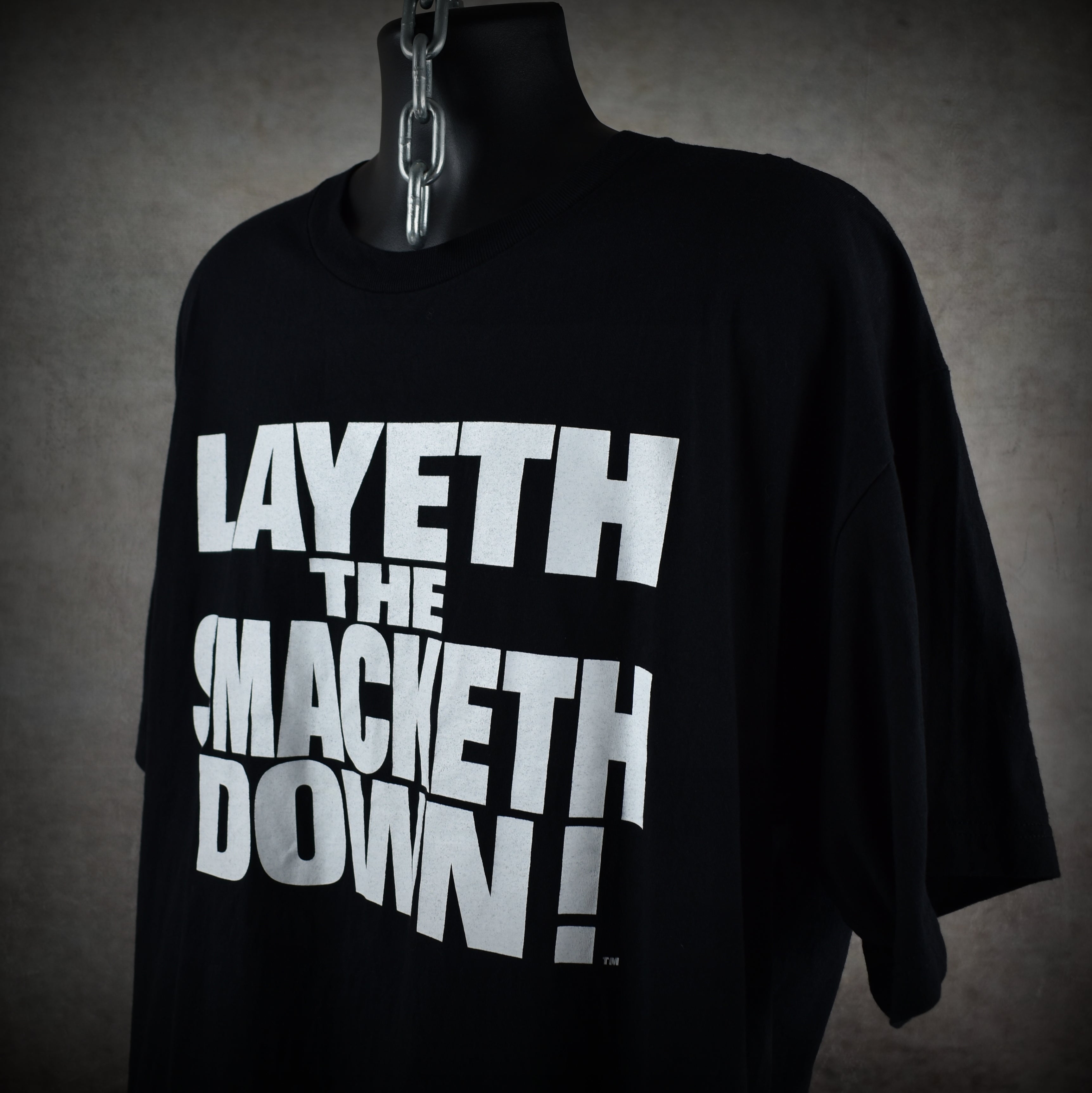 1998 the rock vintage layeth the smacketh down 90s wwf superstar wrestler promo t-shirt