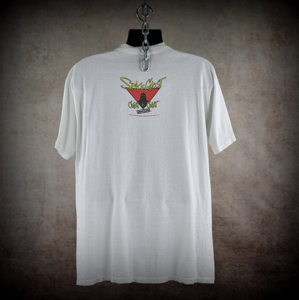 1997 space ghost coast to coast vintage 90s classic adult swim cartoon tv show promo t-shirt