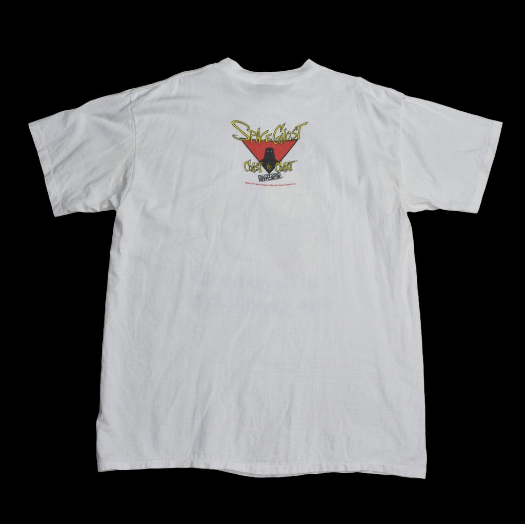 1997 space ghost coast to coast vintage 90s classic adult swim cartoon tv show promo t-shirt