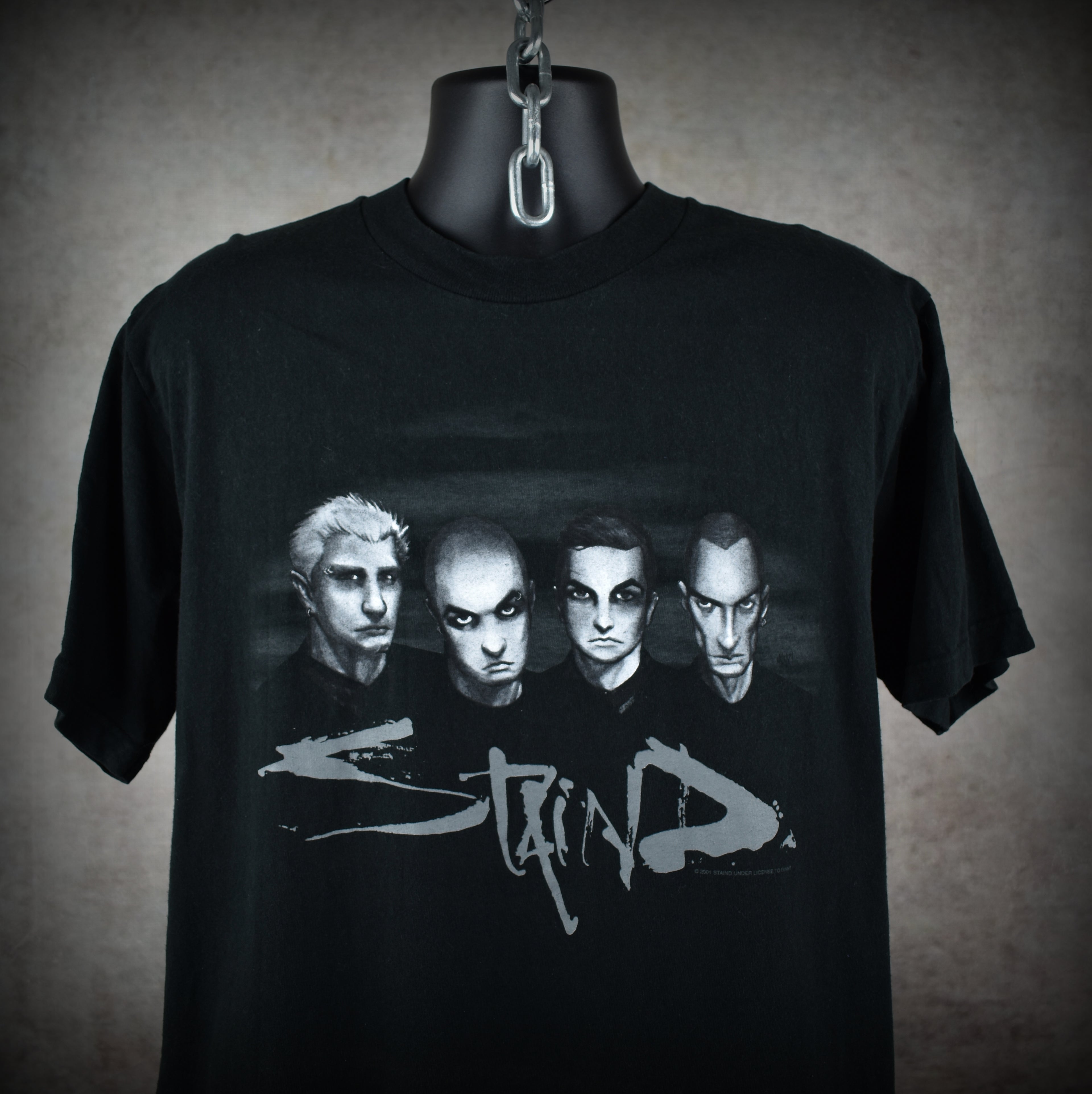 2001 staind vintage break the cycle era y2k nü metal band caricature promo t-shirt