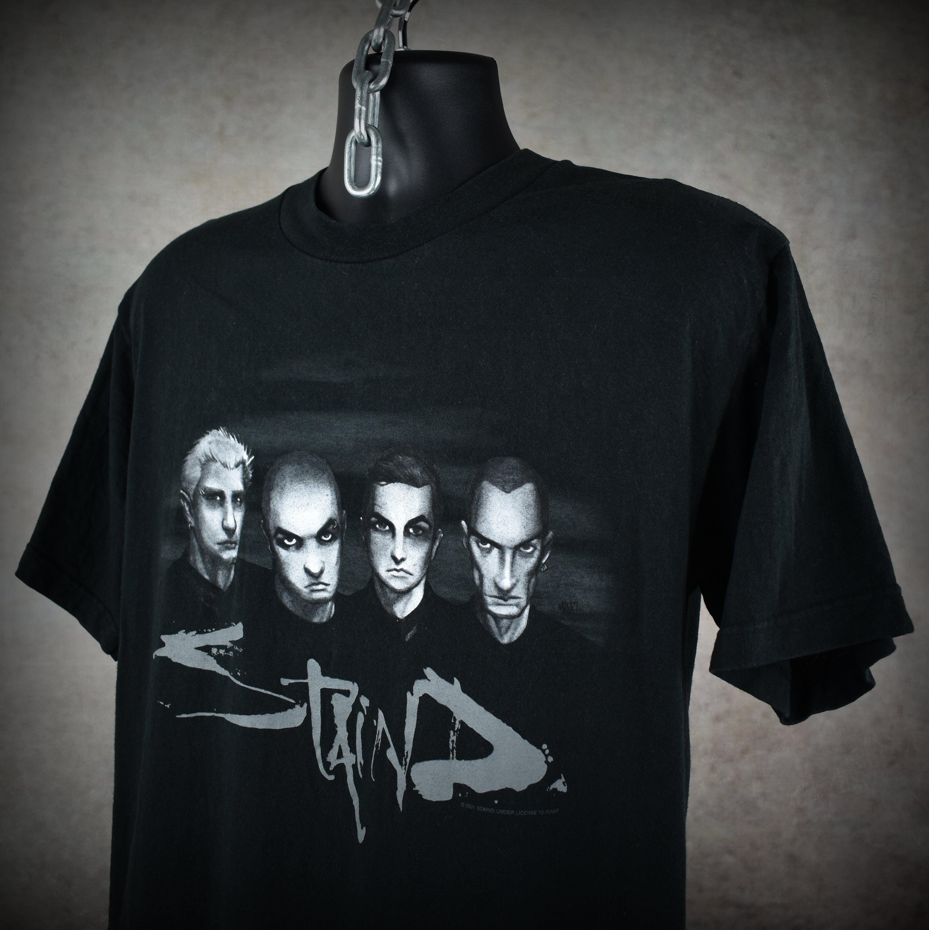 2001 staind vintage break the cycle era y2k nü metal band caricature promo t-shirt