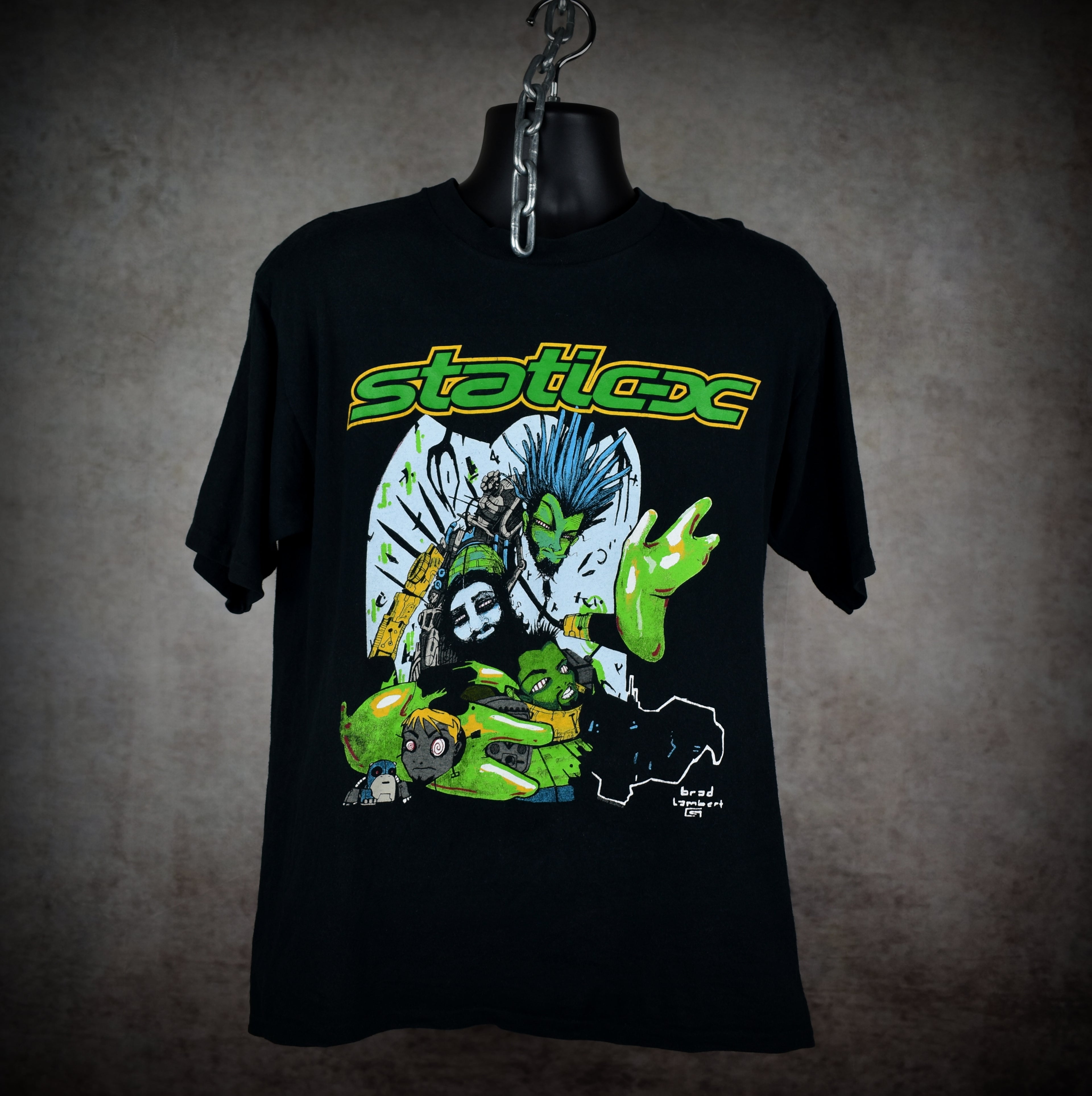 1999 static-x vintage wisconsin death trip era "i am" grind on it song promo y2k nü metal band t-shirt