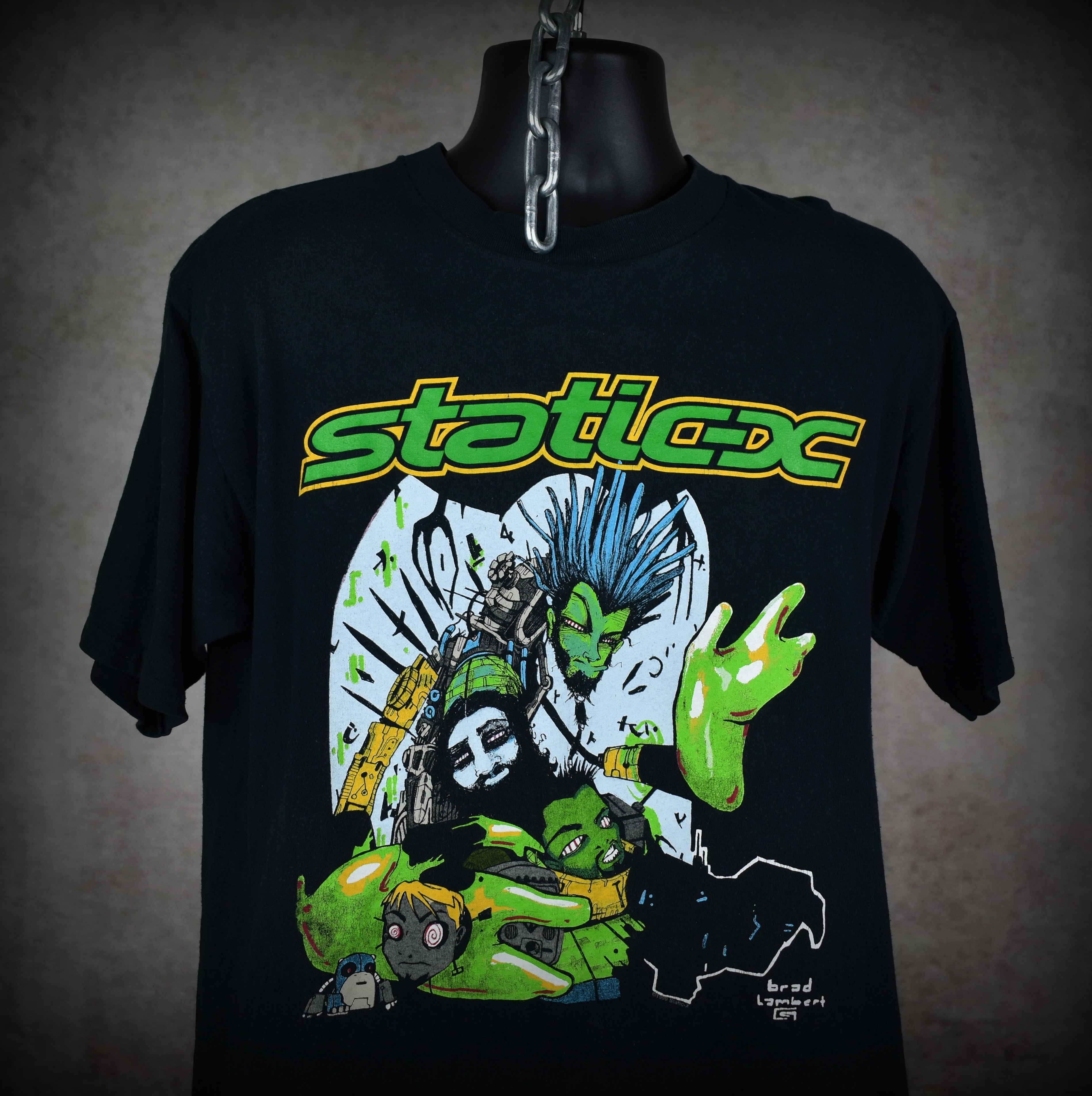 1999 static-x vintage wisconsin death trip era "i am" grind on it song promo y2k nü metal band t-shirt
