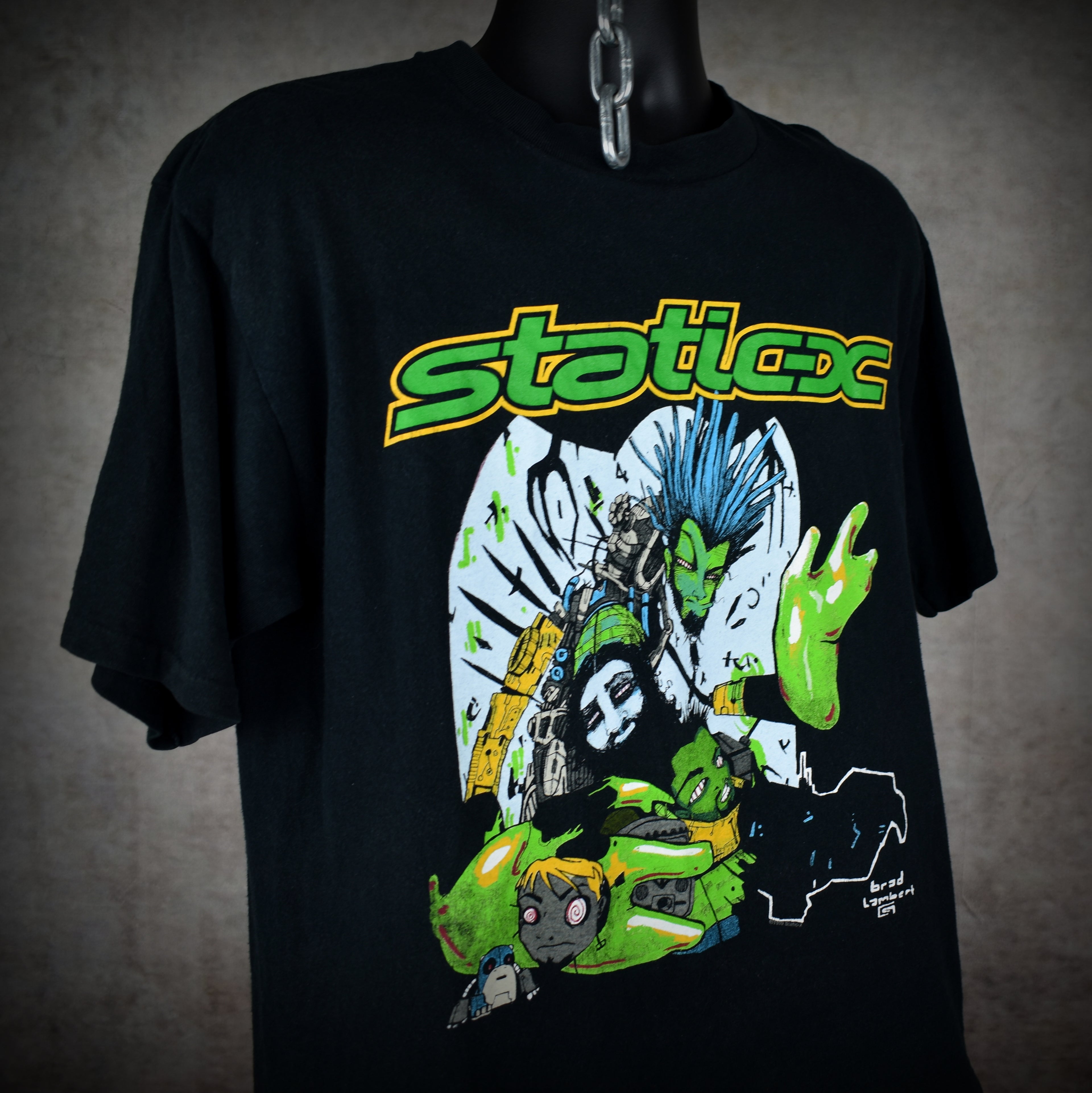 1999 static-x vintage wisconsin death trip era "i am" grind on it song promo y2k nü metal band t-shirt