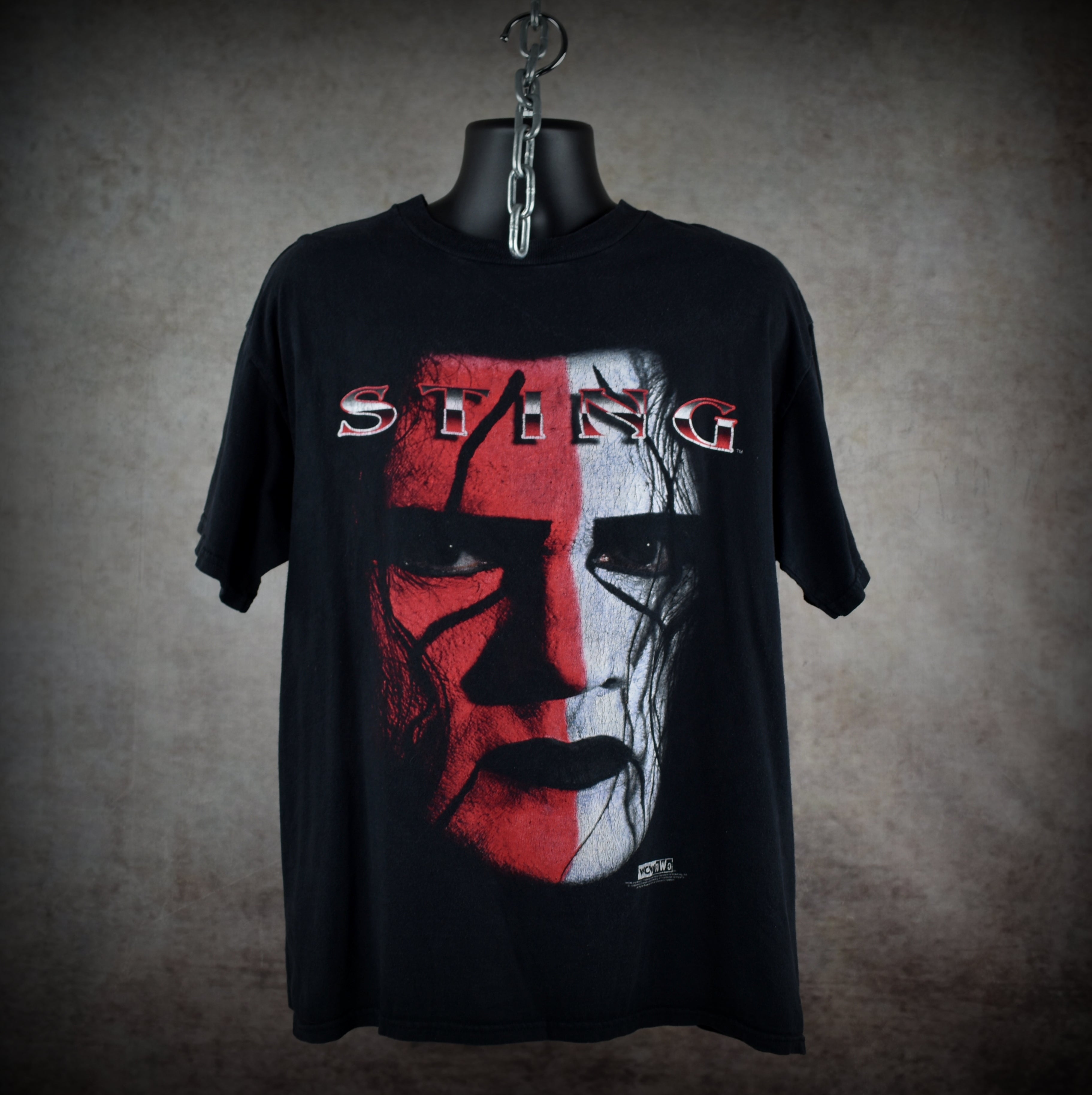 1998 sting vintage nwo wolfpac era iconic 90s wcw wrestler big face promo t-shirt