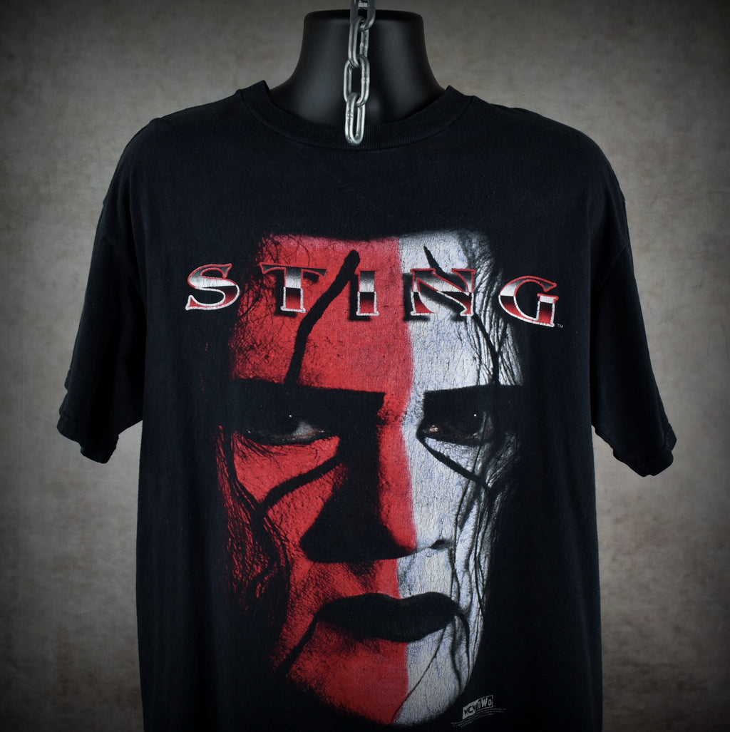 1998 sting vintage nwo wolfpac era iconic 90s wcw wrestler big face promo t-shirt
