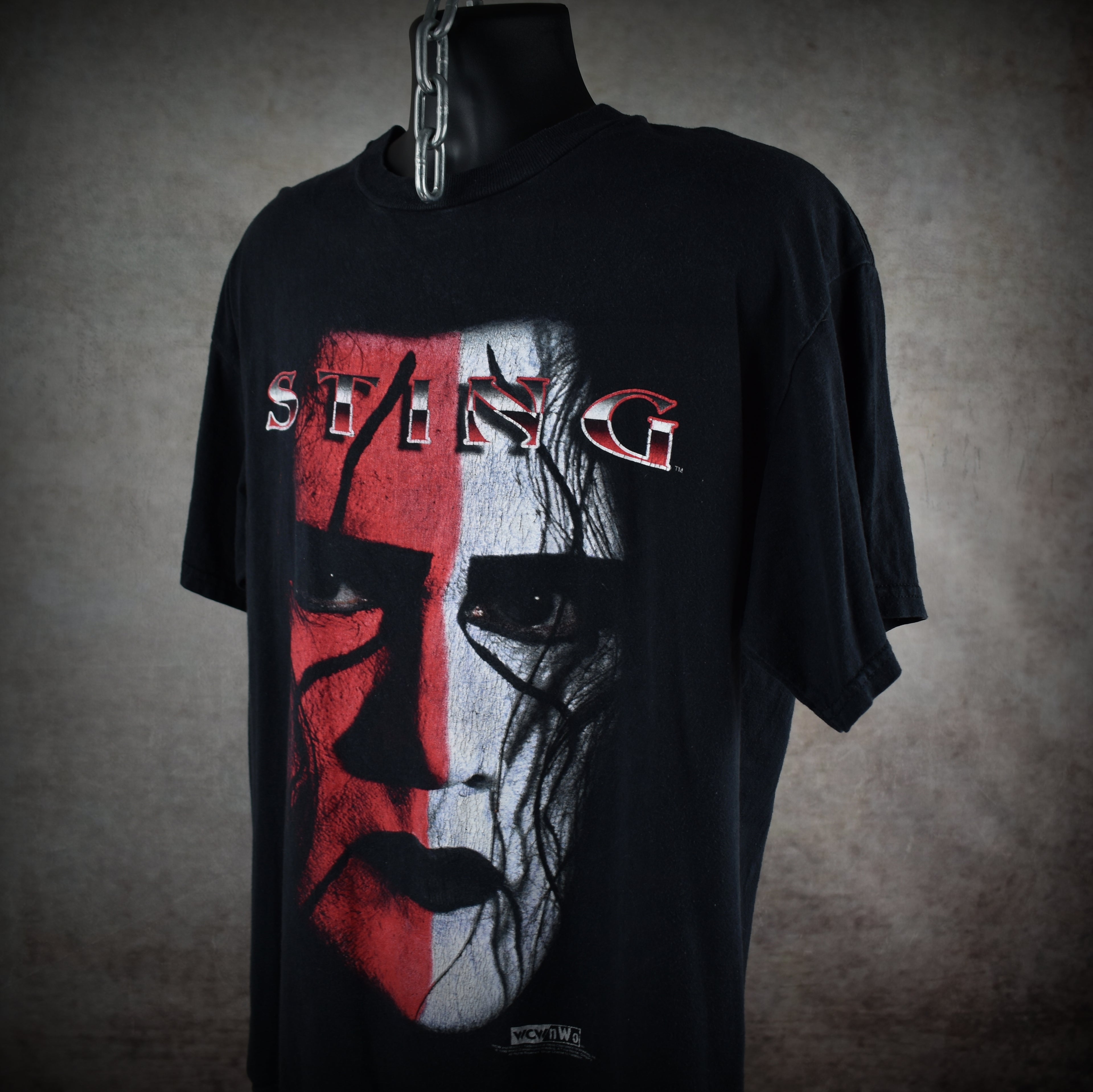 1998 sting vintage nwo wolfpac era iconic 90s wcw wrestler big face promo t-shirt