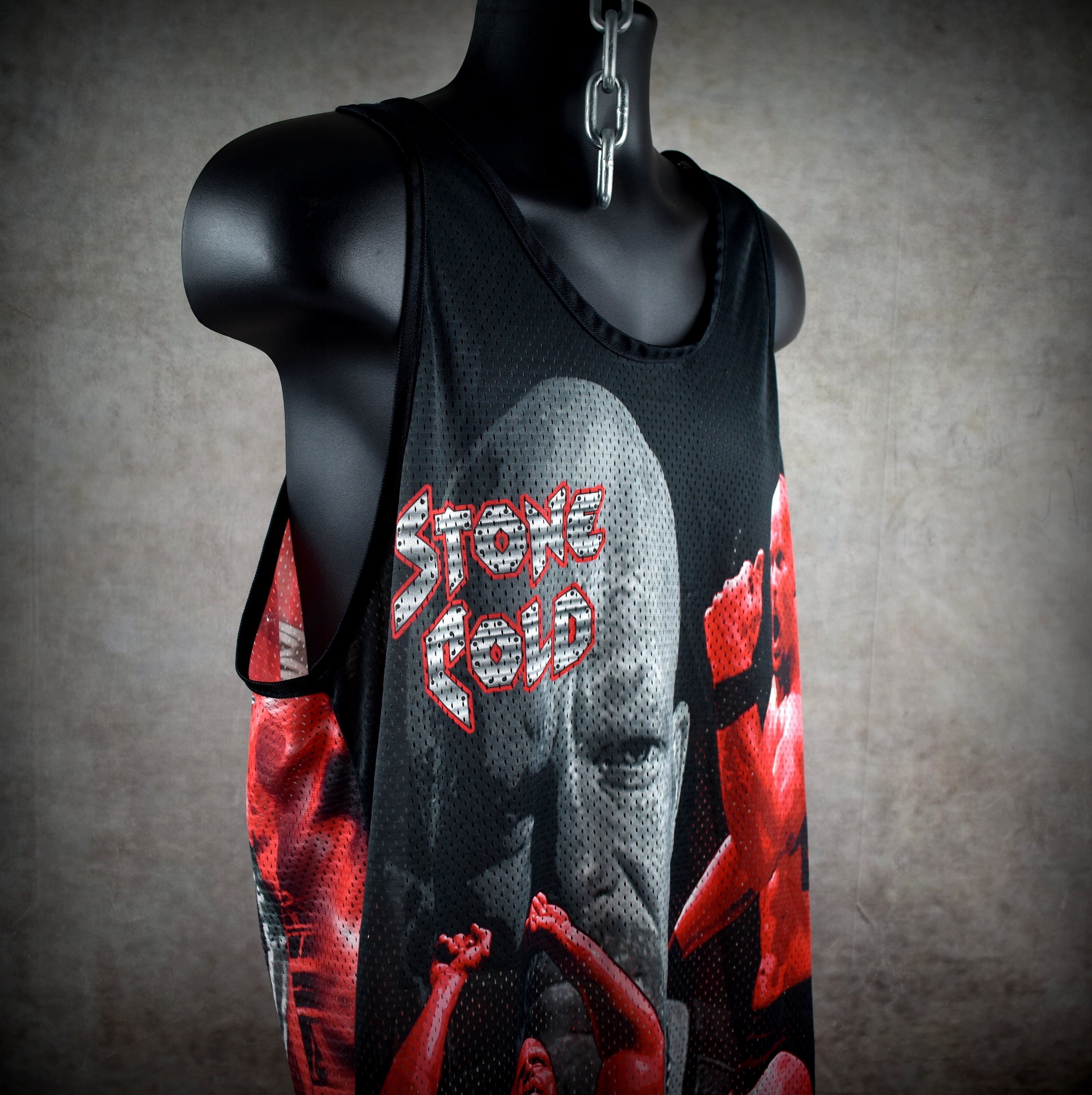 1999 world wrestling federation vintage stone cold + dx + the headbangers all over print 90s wrestling promo mesh tank top