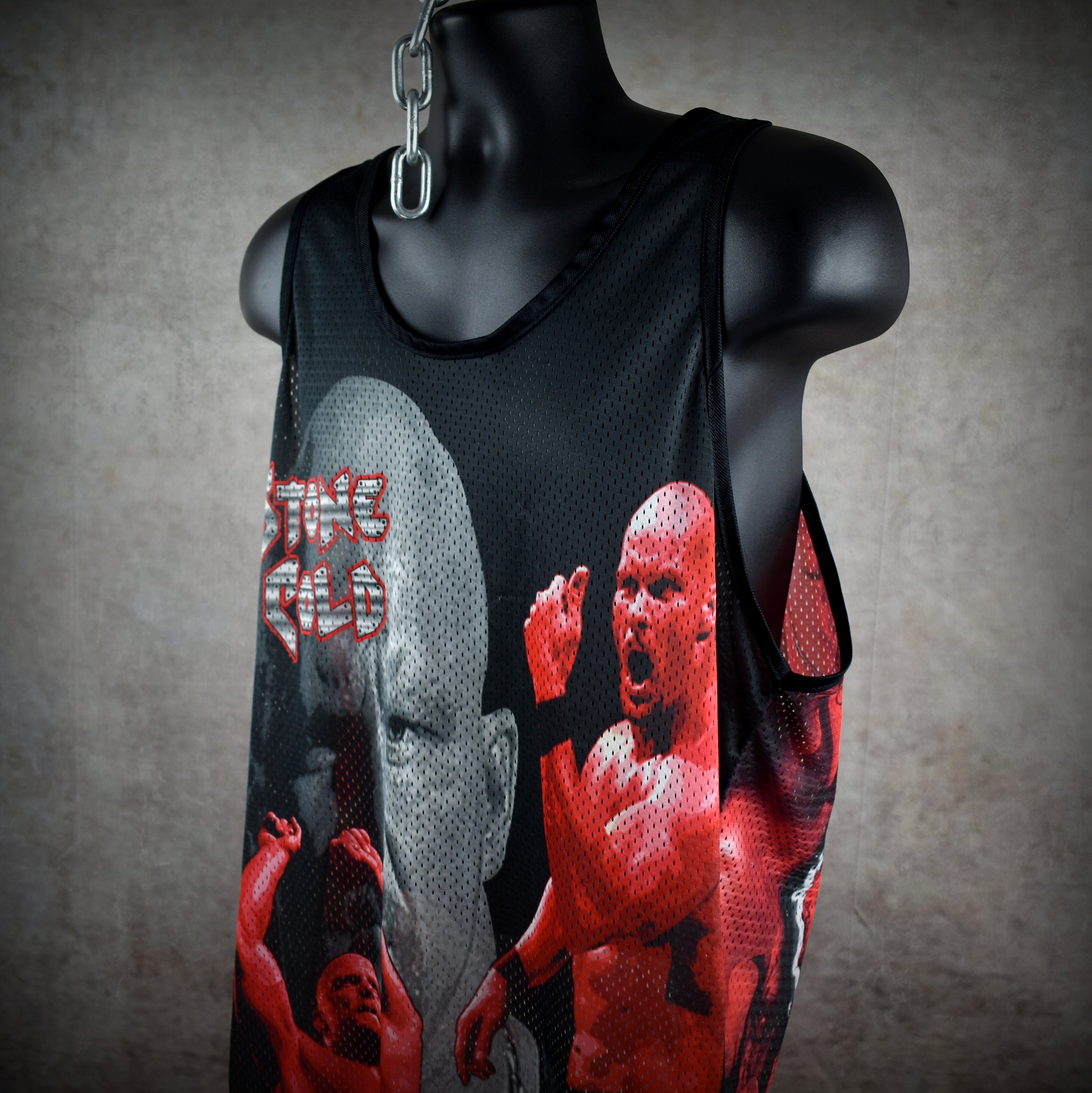 1999 world wrestling federation vintage stone cold + dx + the headbangers all over print 90s wrestling promo mesh tank top