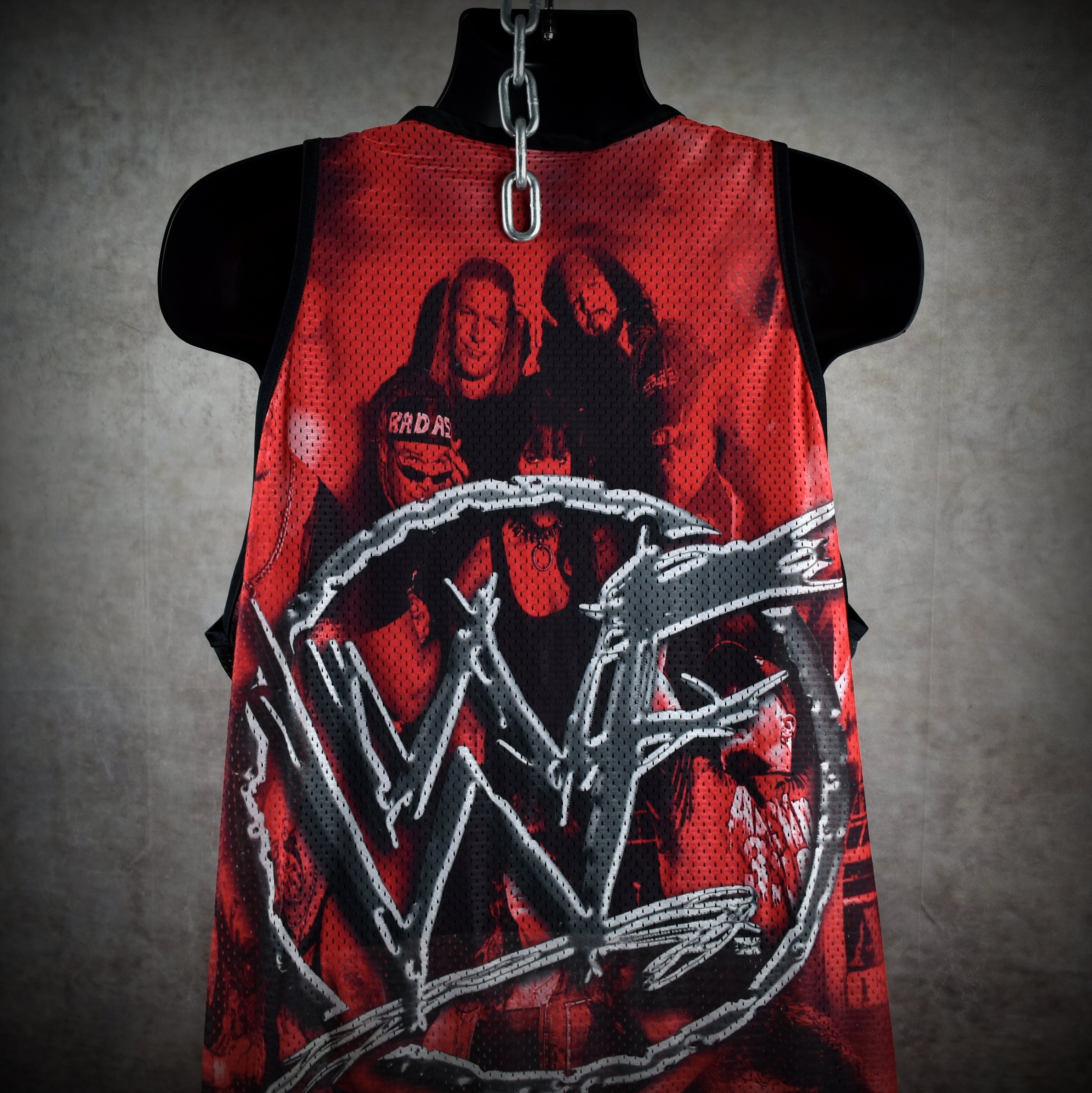 1999 world wrestling federation vintage stone cold + dx + the headbangers all over print 90s wrestling promo mesh tank top