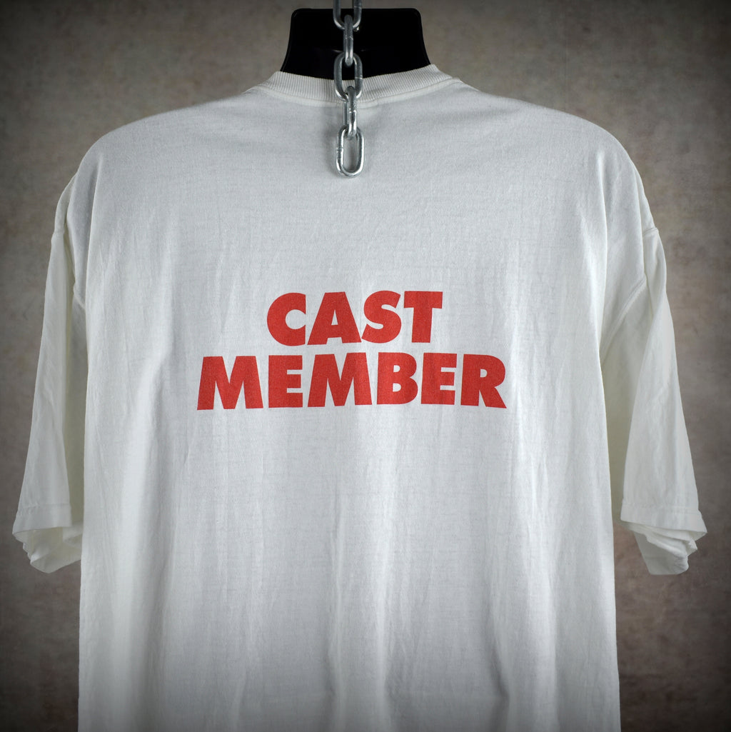1999 toy story 2 vintage y2k classic buzz lightyear + woody cast and crew movie promo t-shirt