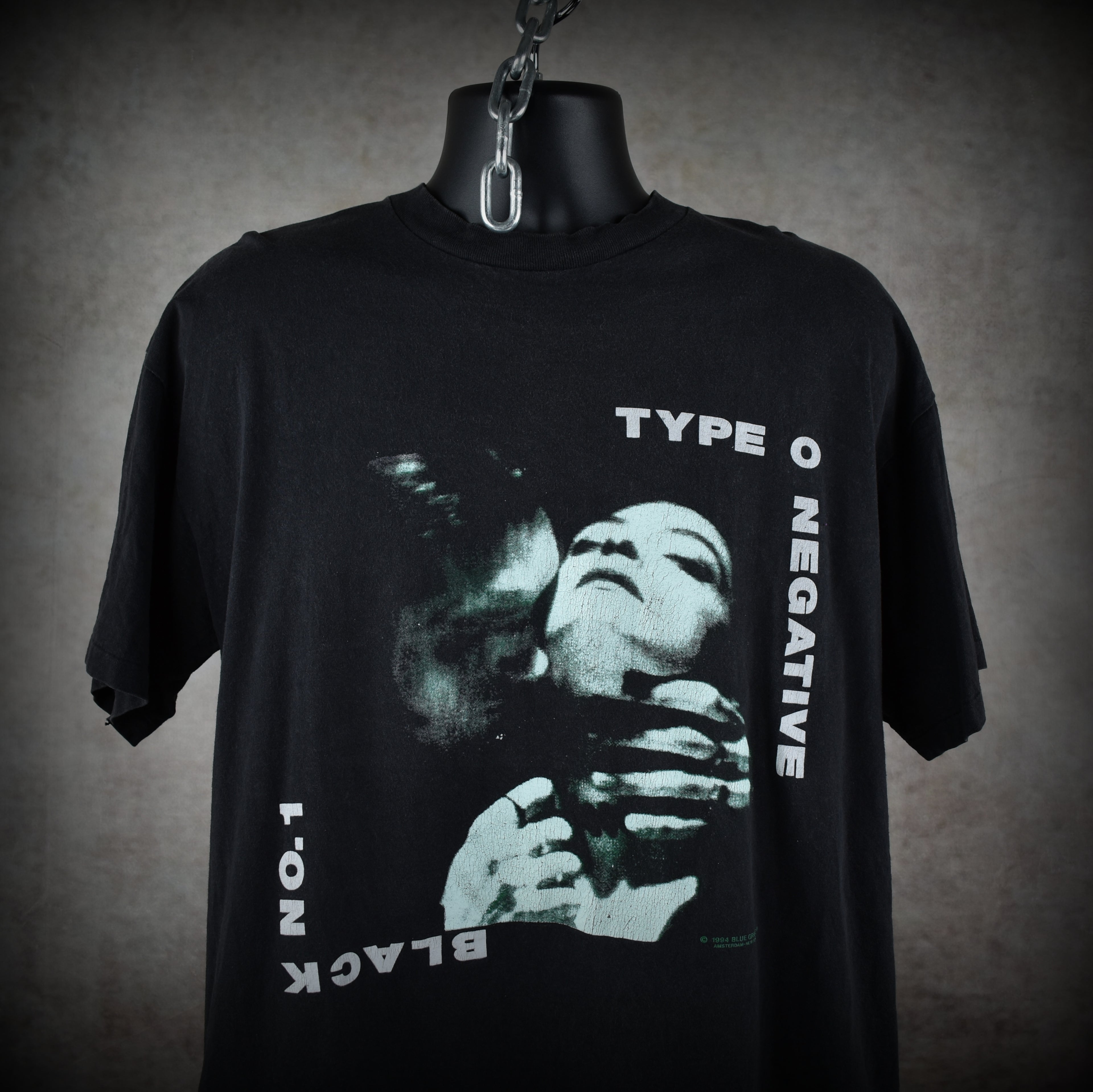 1994 type o negative vintage bloody kisses era "black no. 1" cult classic 90s goth metal band t-shirt