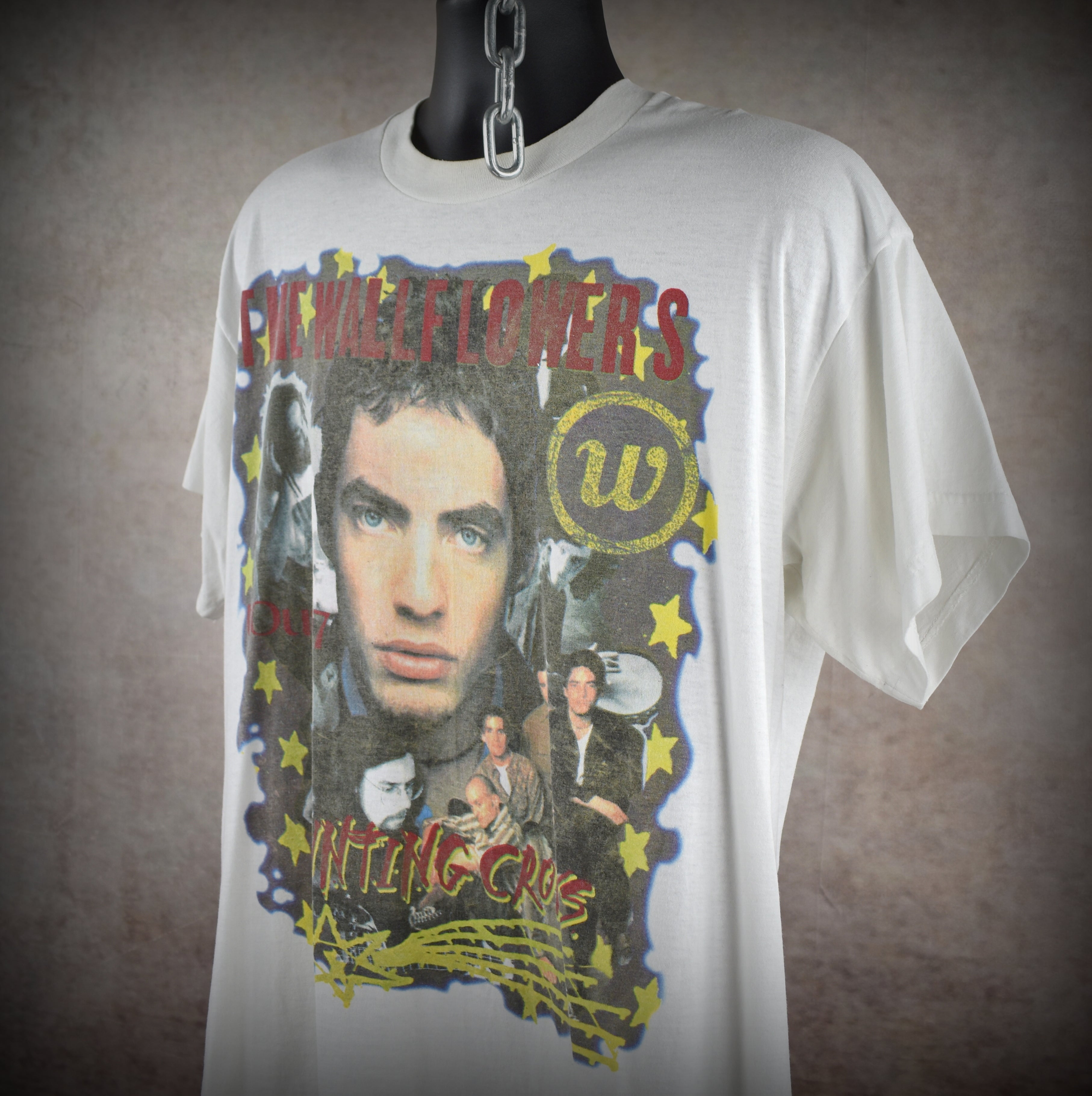 1997 the wallflowers + counting crows vintage alt rock rap tee classic 90s bootleg concert t-shirt