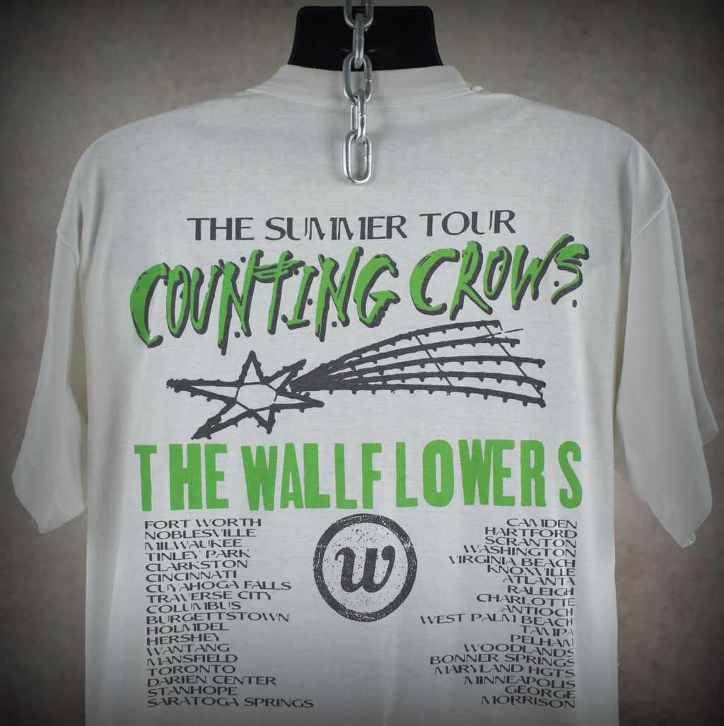 1997 the wallflowers + counting crows vintage alt rock rap tee classic 90s bootleg concert t-shirt