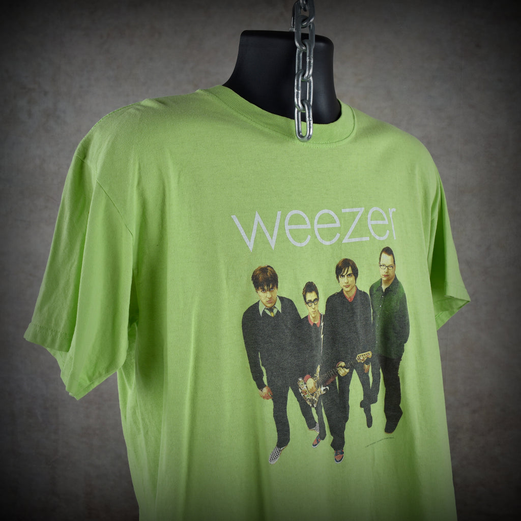 2001 weezer vintage green album iconic y2k power pop album promo band t-shirt