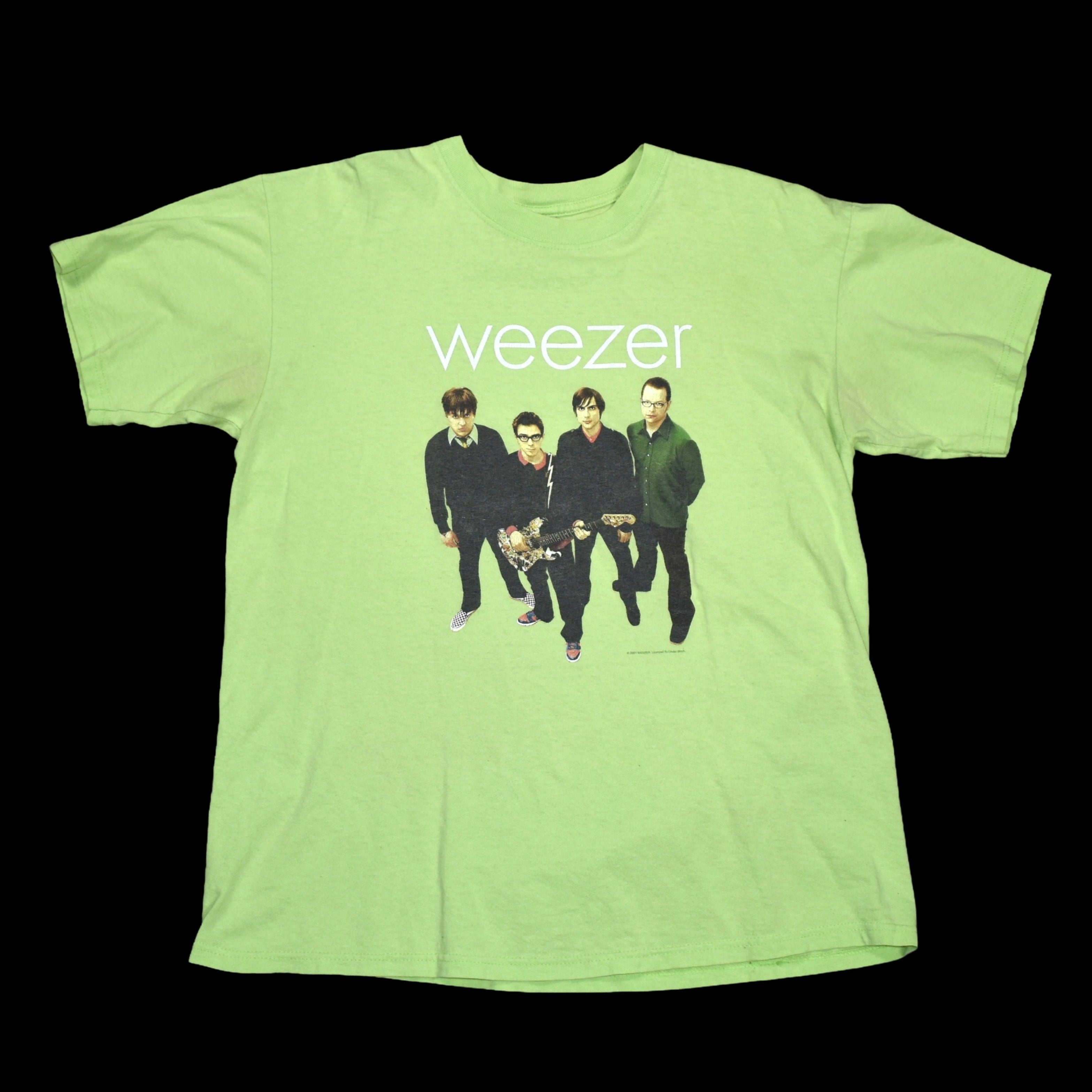 2001 weezer vintage green album iconic y2k power pop album promo band t-shirt