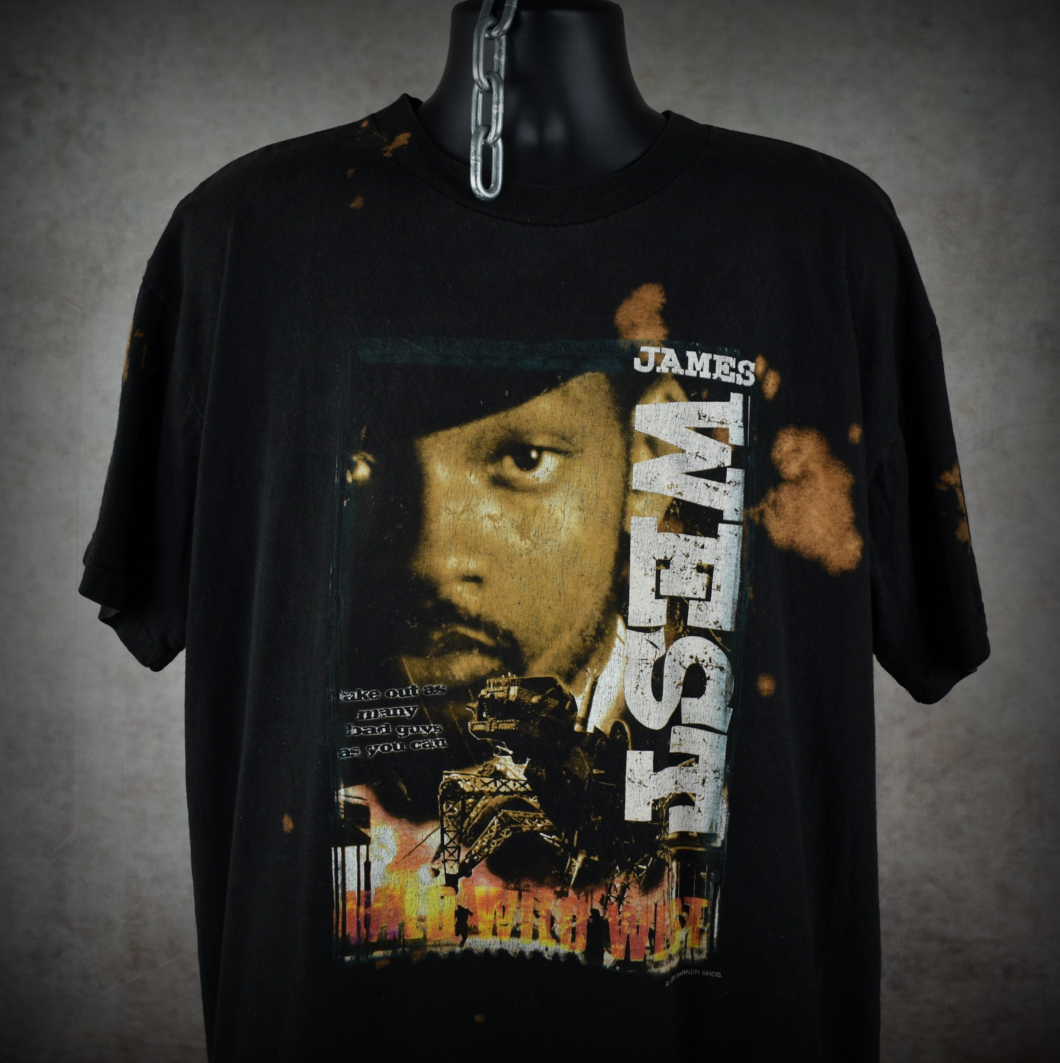 1999 wild wild west vintage will smith as james west cult classic y2k movie character promo t-shirt