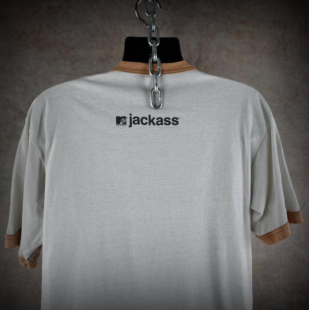 2000 jackass vintage johnny knoxville s1:e1 self-defense stunt iconic y2k mtv tv show ringer t-shirt
