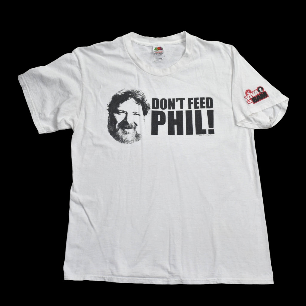 2004 don't feed phil vintage s1:e2 viva la bam iconic 00s bam margera mtv tv show promo t-shirt