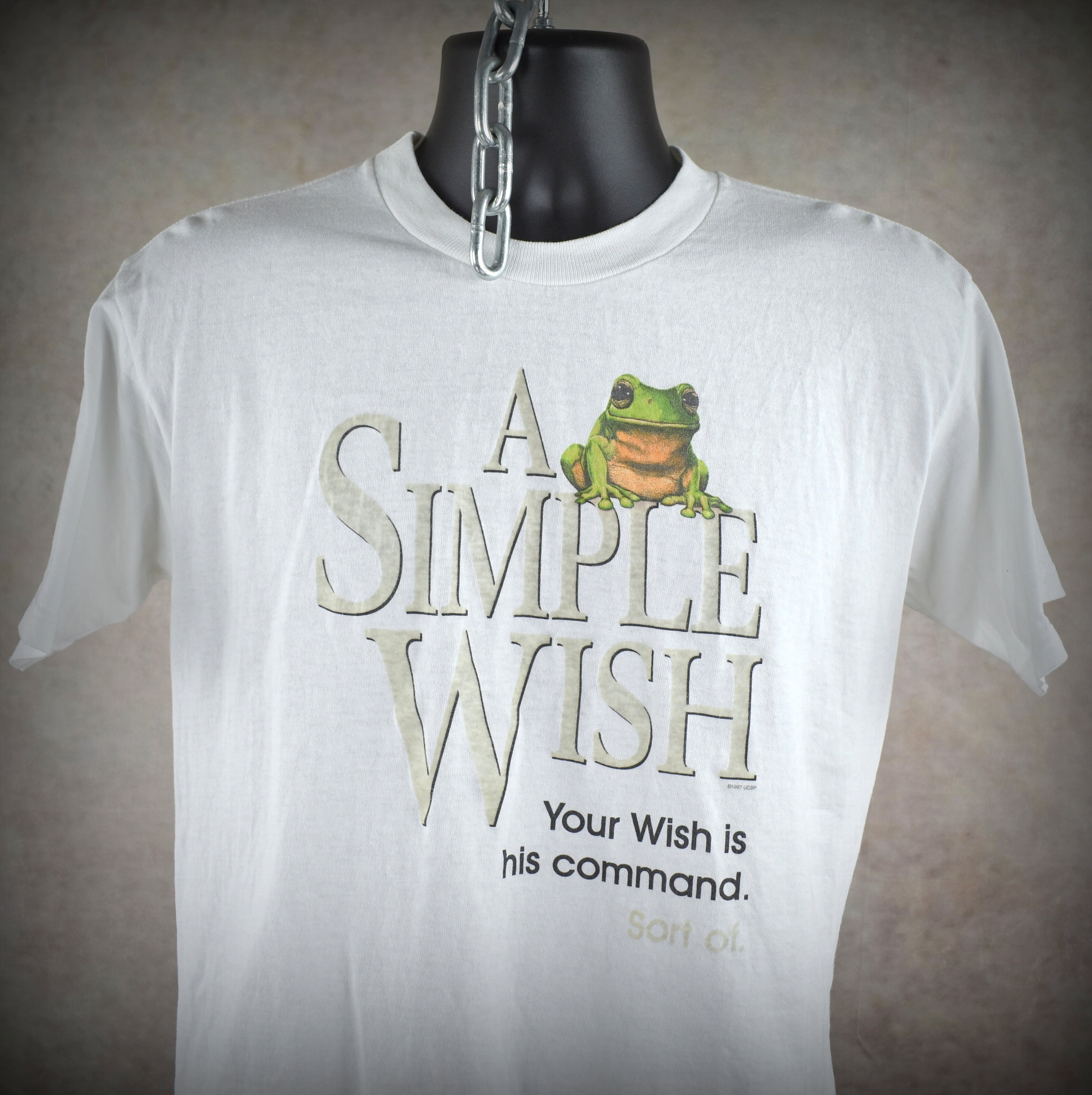 1997 a simple wish vintage sun reactive text cult 90s fantasy comedy movie promo t-shirt