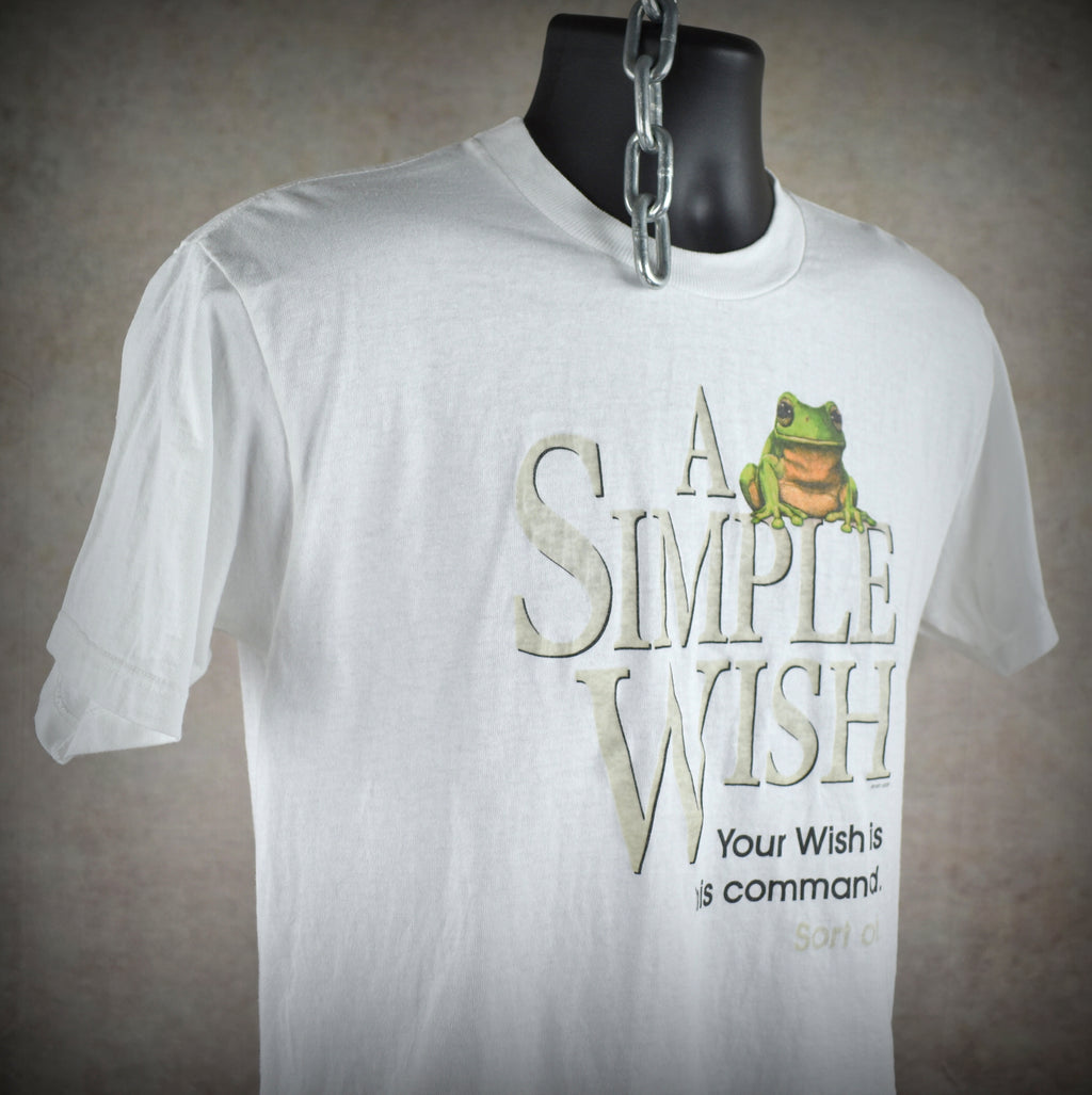 1997 a simple wish vintage sun reactive text cult 90s fantasy comedy movie promo t-shirt