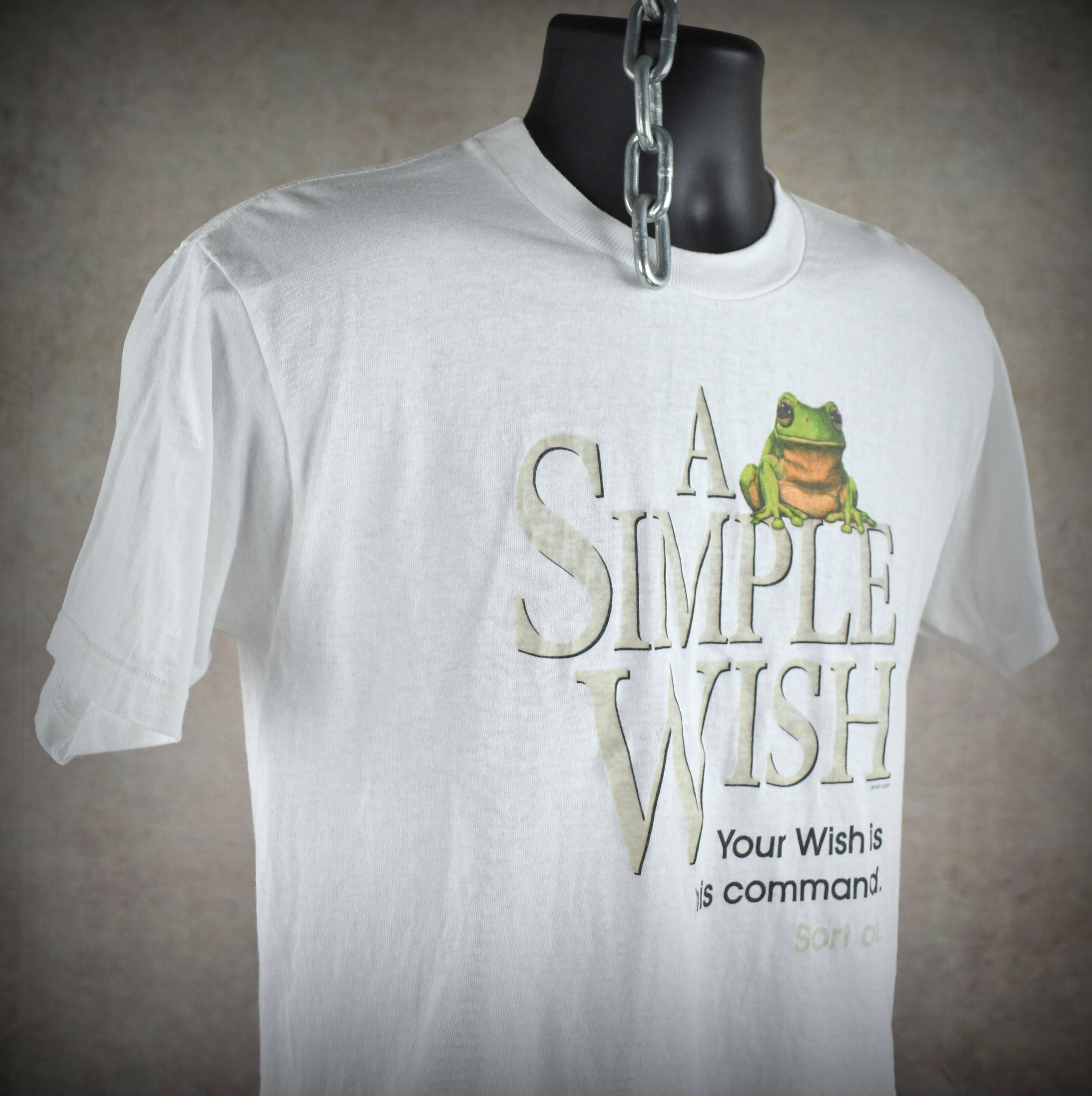1997 a simple wish vintage sun reactive text cult 90s fantasy comedy movie promo t-shirt