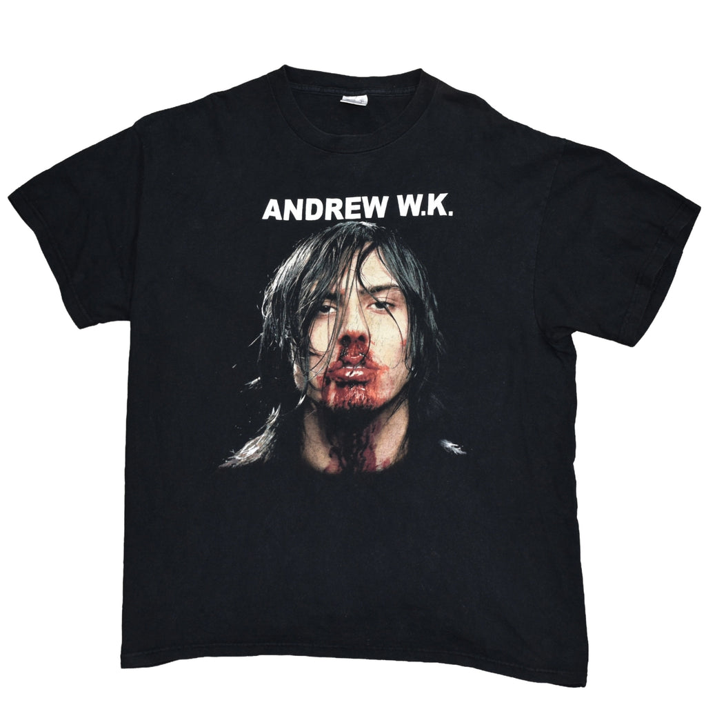 2001 andrew w.k. vintage party hard era iconic y2k pop culture i get wet album art promo t-shirt